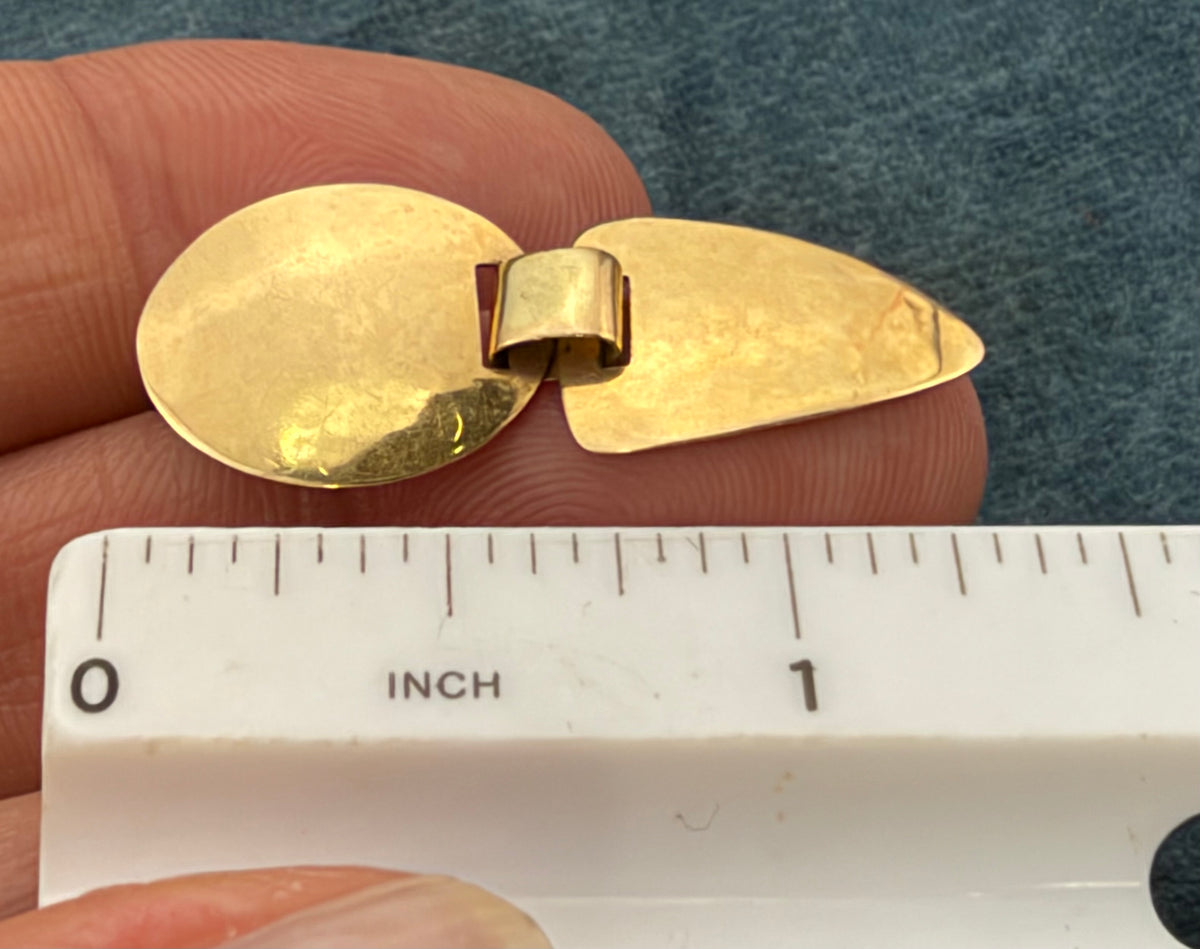 14k Yellow Gold James Avery Modernist Hammered Earrings. 1.3"  Kinetic!
