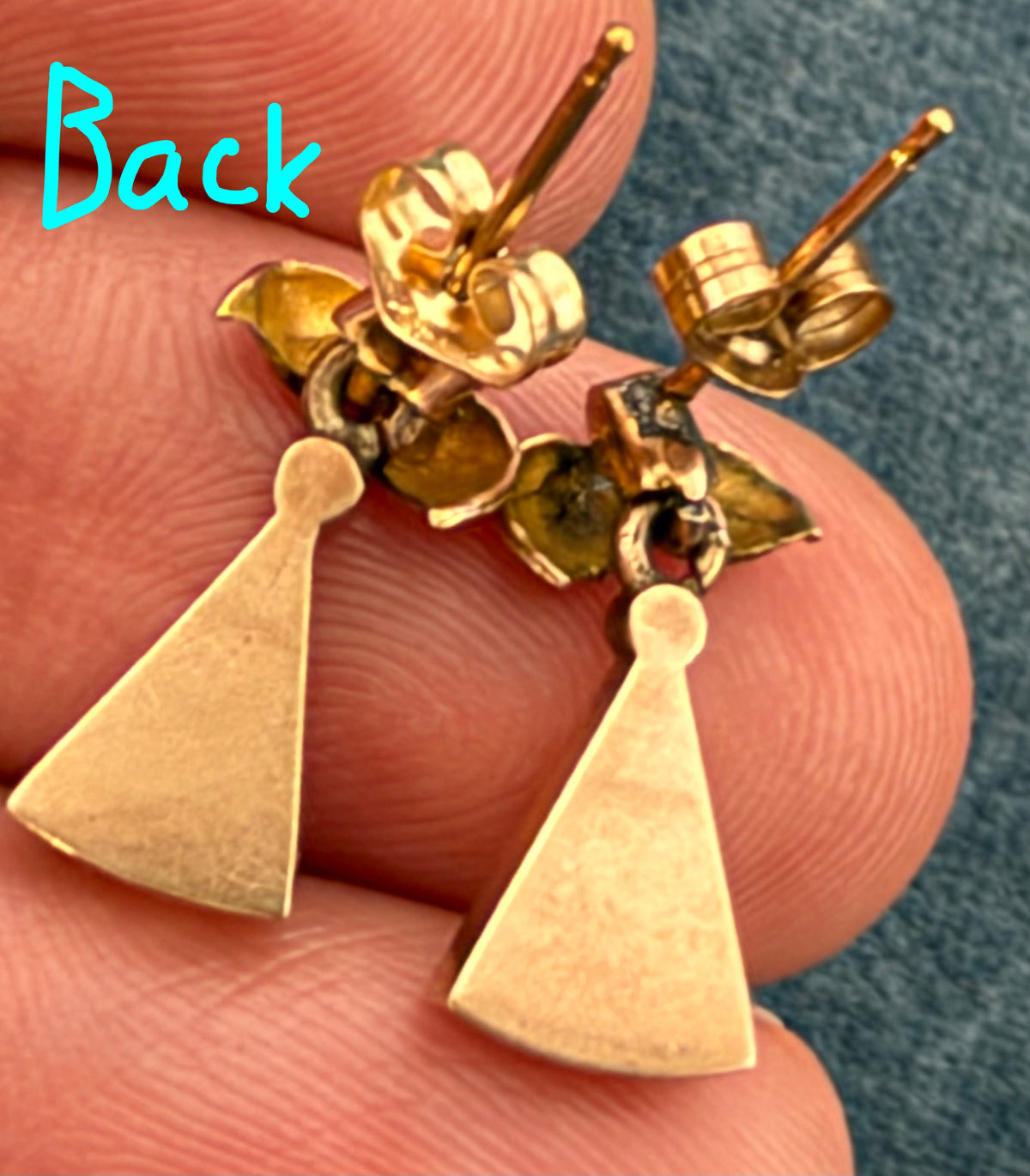 10k Yellow Rose Gold Alaskan Gold Quartz Earrings. Black Hills Antique