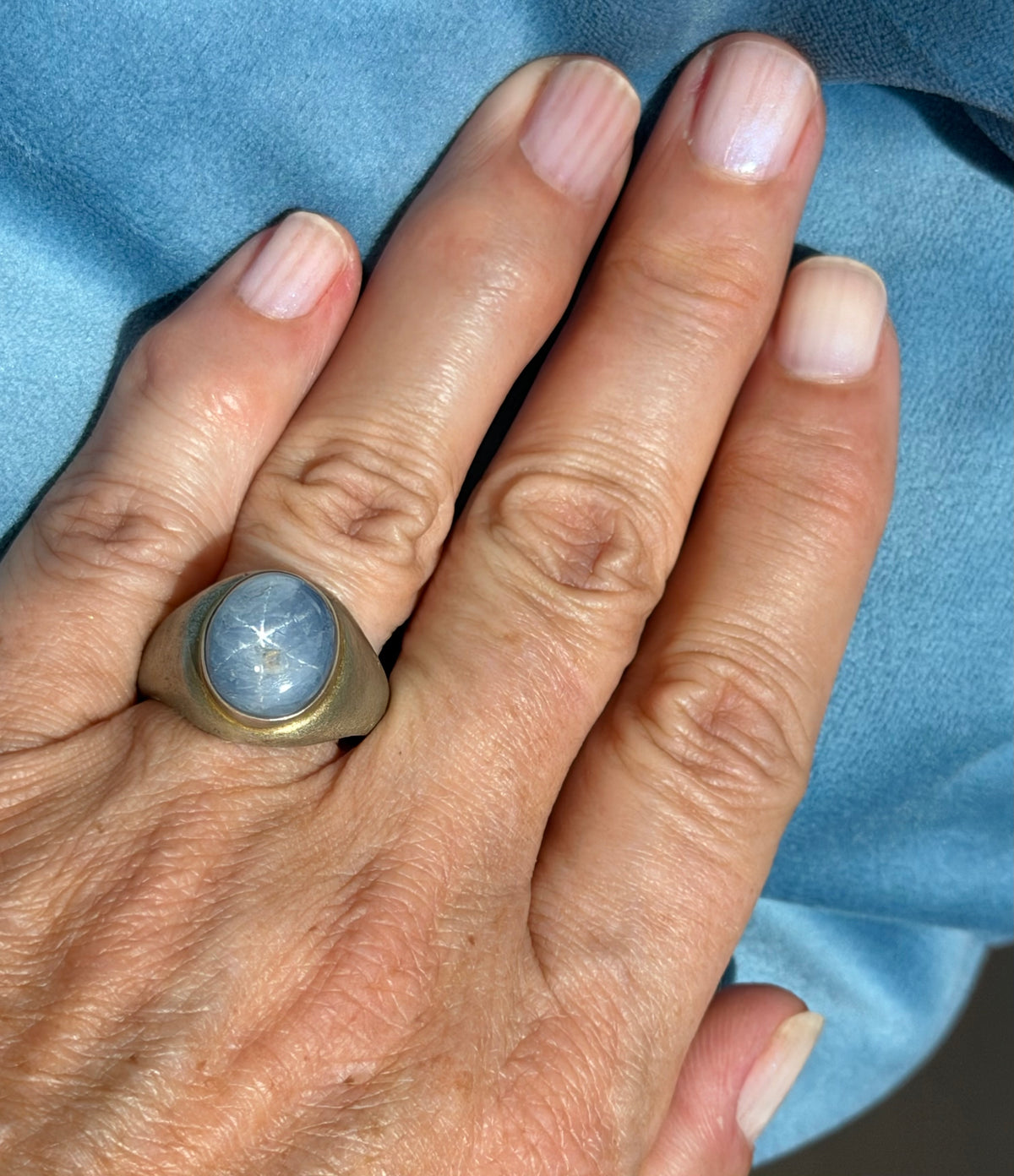 Lavender Gray Star Sapphire in Sterling Silver Silver Ring *Video*