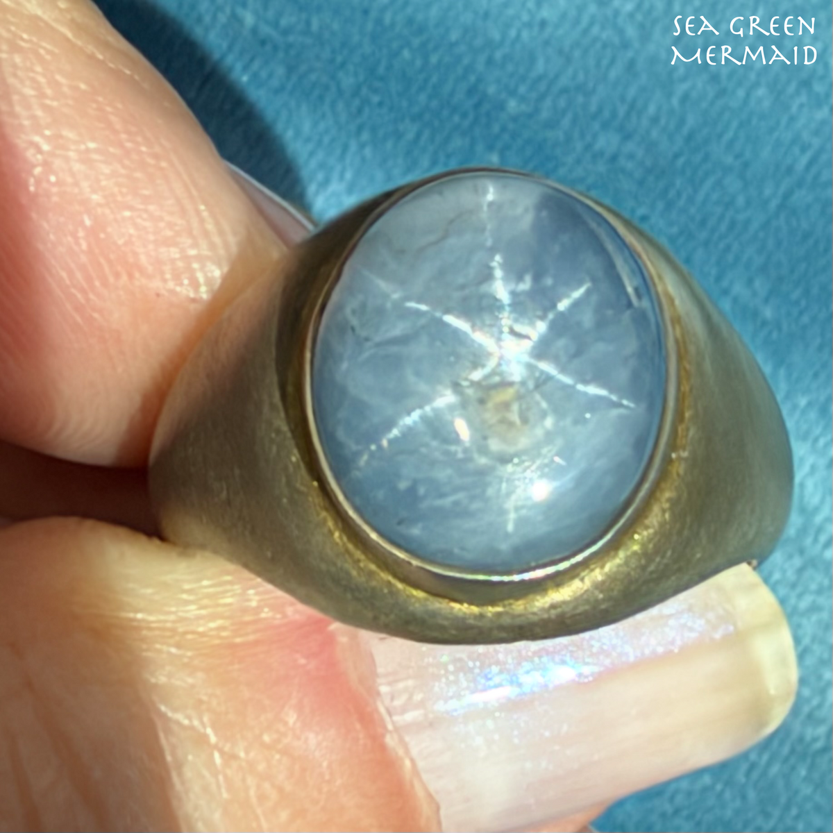 Lavender Gray Star Sapphire in Sterling Silver Silver Ring *Video*