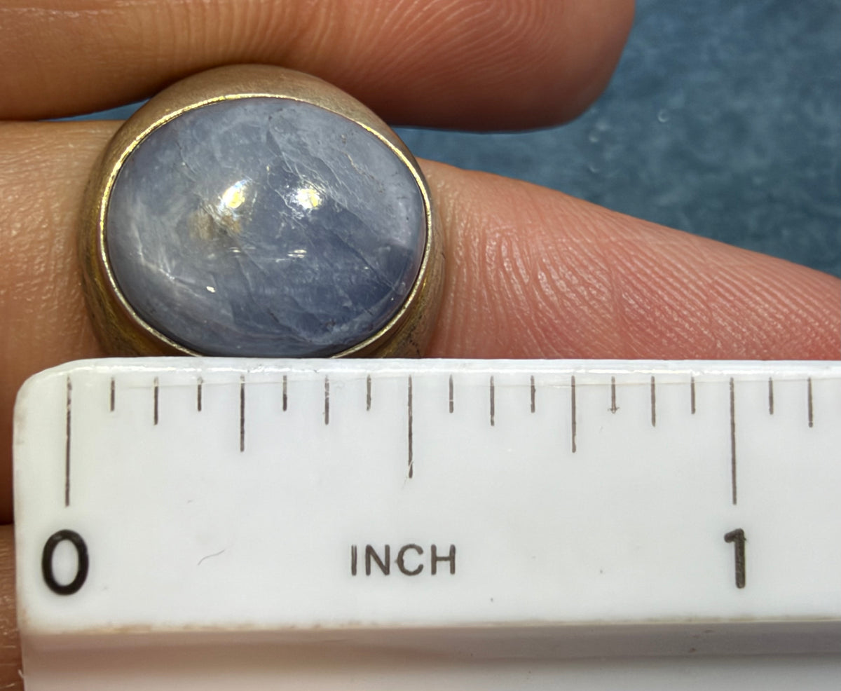 Lavender Gray Star Sapphire in Sterling Silver Silver Ring *Video*