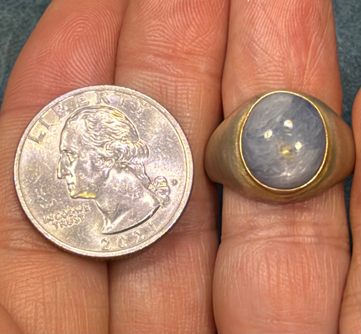 Lavender Gray Star Sapphire in Sterling Silver Silver Ring *Video*