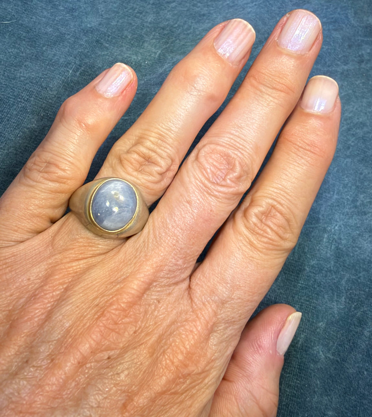 Lavender Gray Star Sapphire in Sterling Silver Silver Ring *Video*