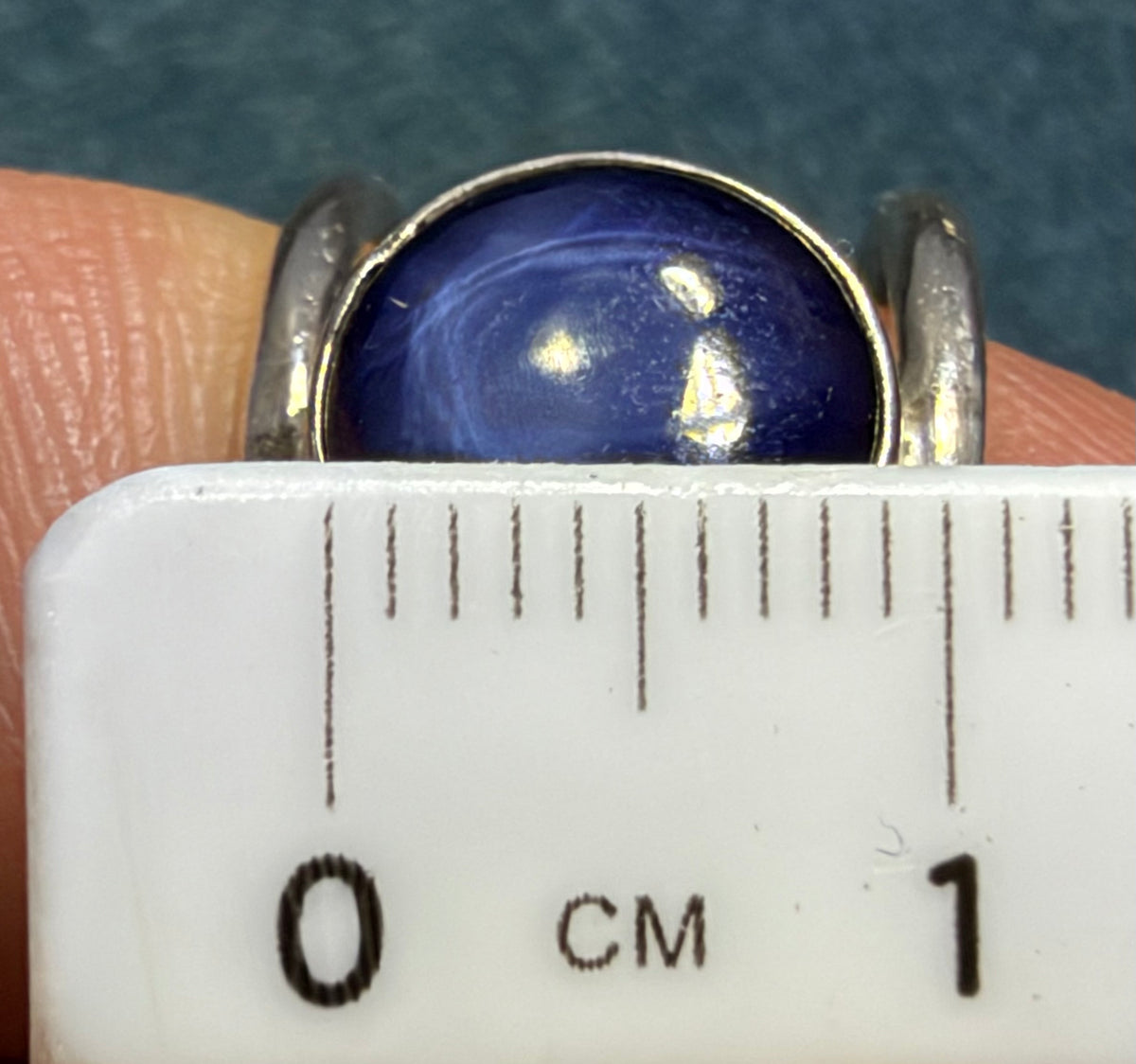 Blue Lindy Star Sapphire Double Ring in 925 Silver. Modern *Video*