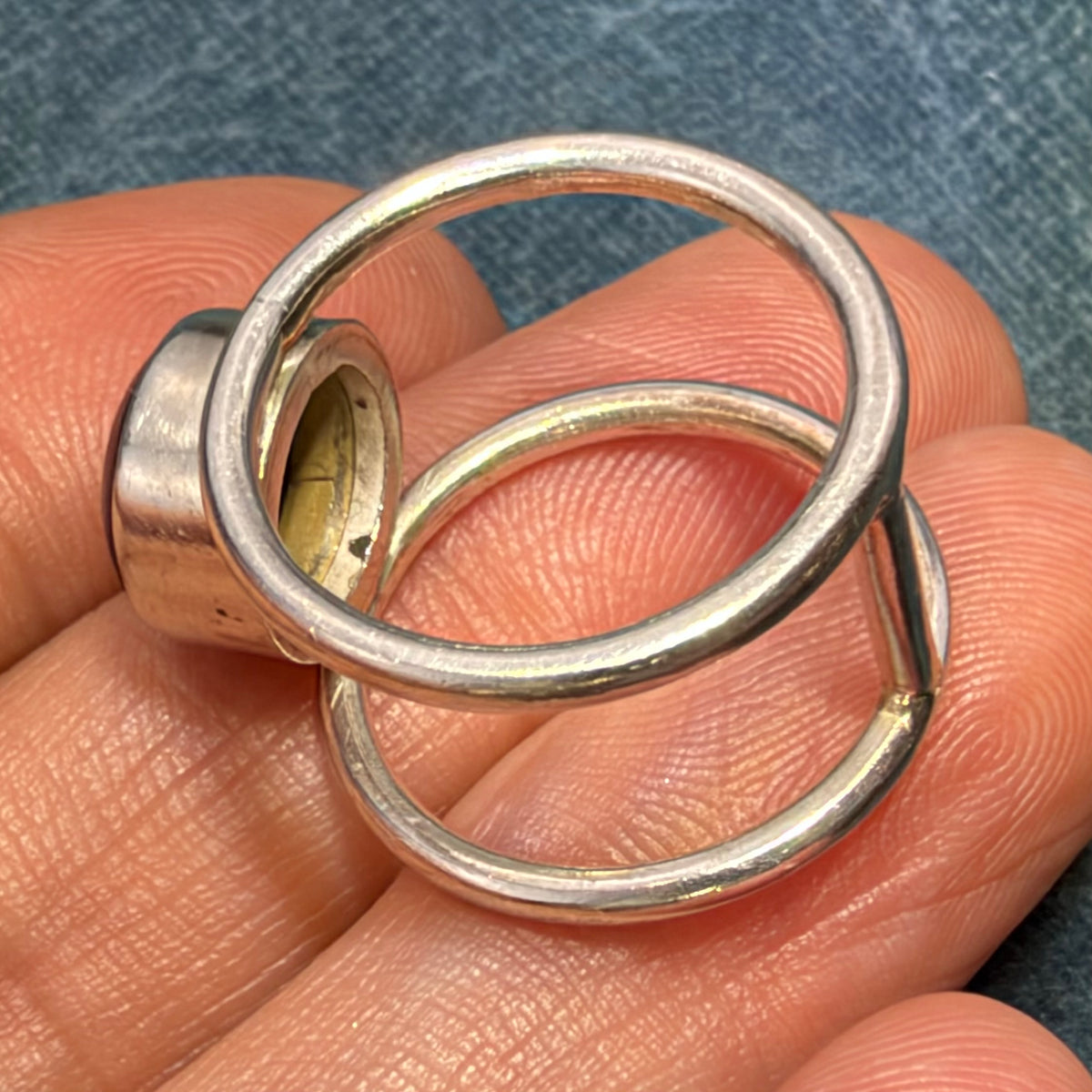 Blue Lindy Star Sapphire Double Ring in 925 Silver. Modern *Video*