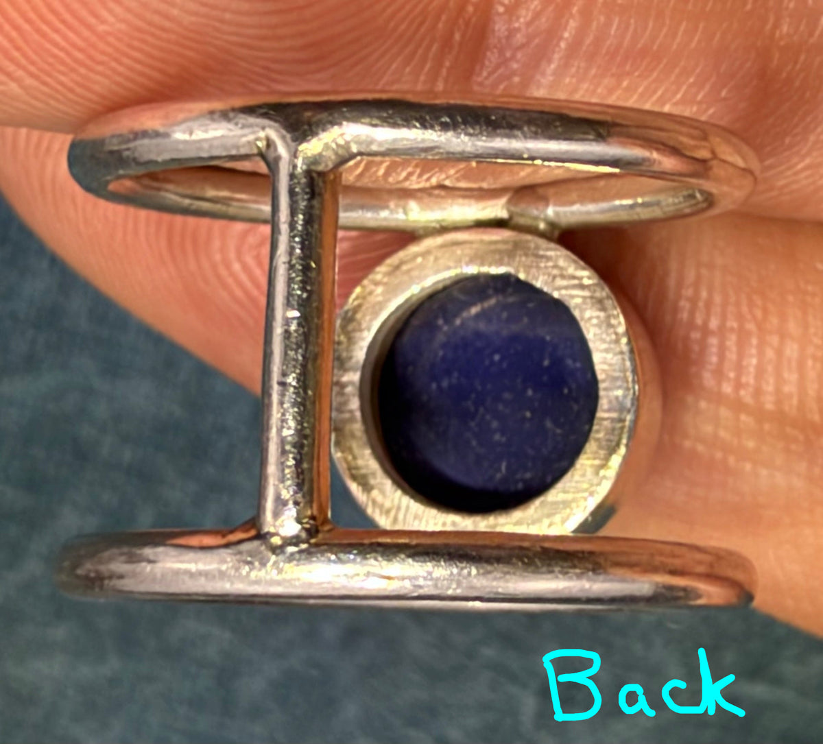 Blue Lindy Star Sapphire Double Ring in 925 Silver. Modern *Video*