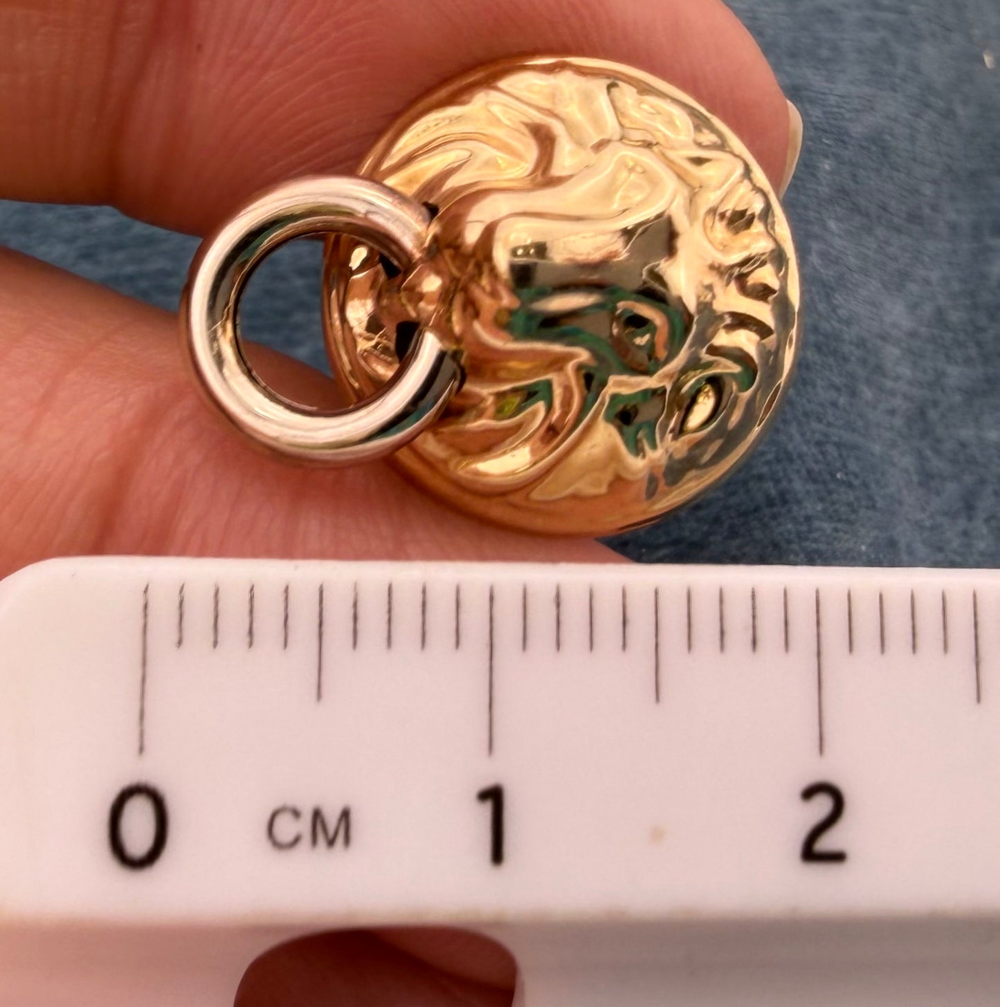 14k Gold Lion's Head 3-D Earrings. Door Knocker. Omega Back. Rare!