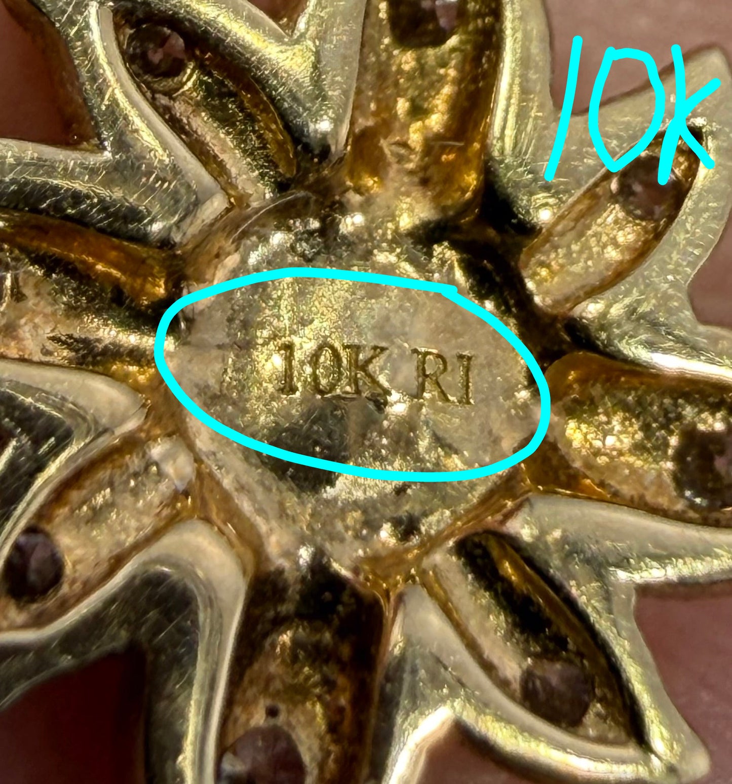 10k Gold Diamond + Opal Sun Moon Stars Pendants on 10k Necklace. TINY