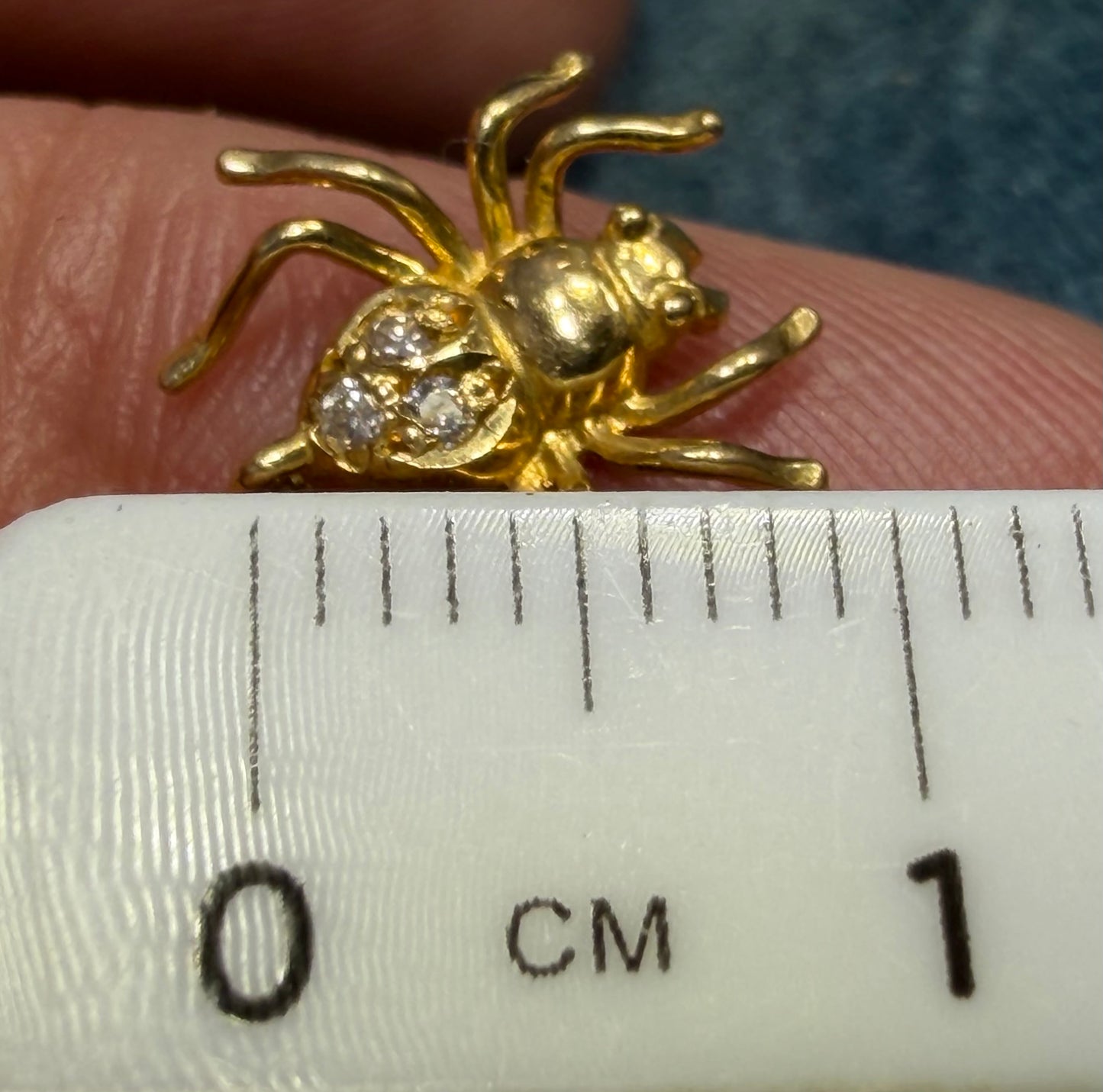 18k Gold SPIDER WEB Pendant w Onyx Tanzanite & Diamonds
