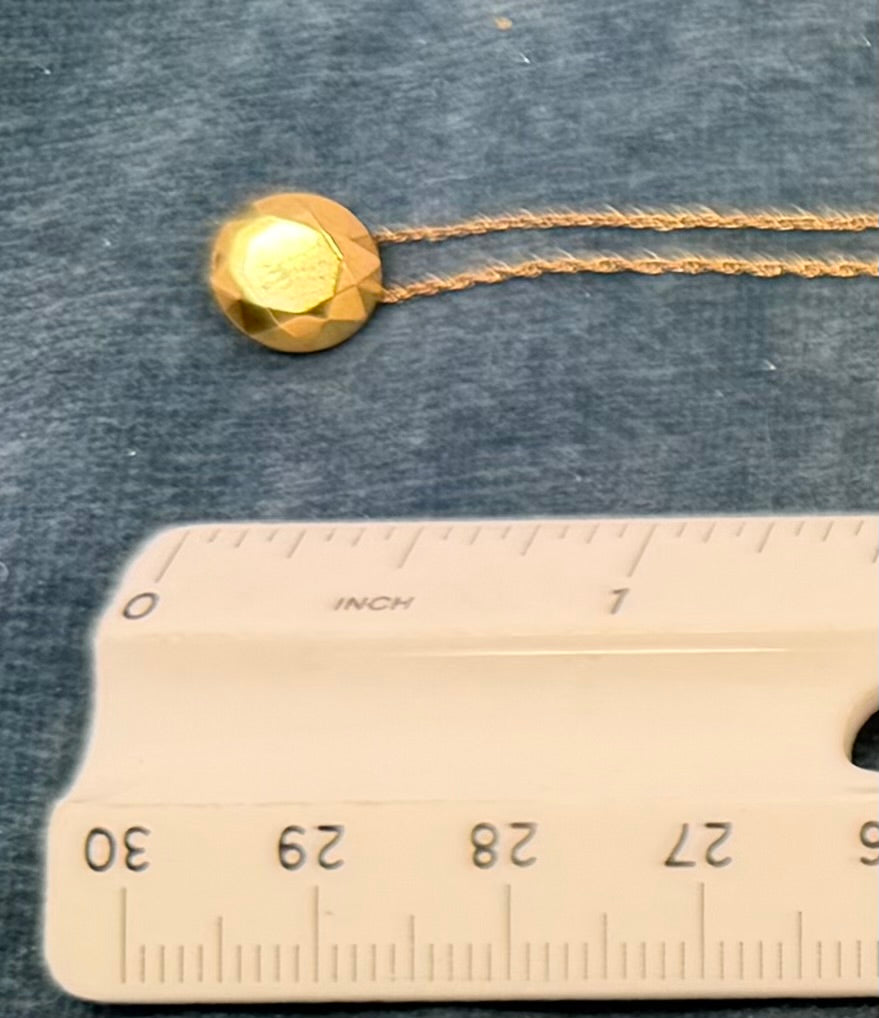 18k Gold Tiffany "2 Carat" Faceted Round Pendant. Non-Tiffany 14k Chain *Video*