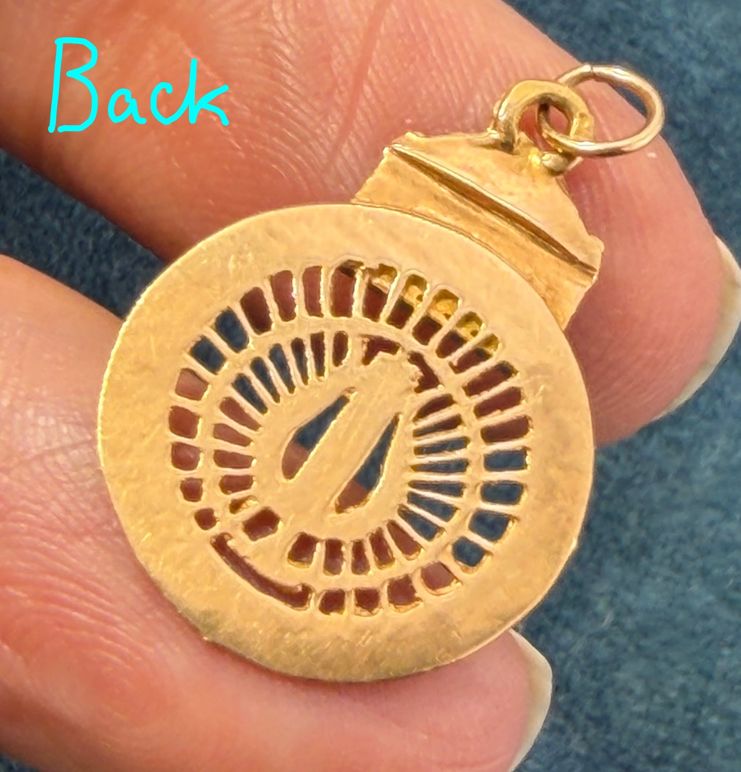 18k Yellow Rose Gold Opera de PARIS Medallion Pendant. 1"