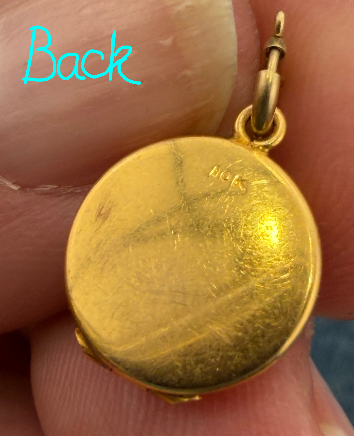 10k Yellow Gold SUNFLOWER Locket Pendant. Tiny!