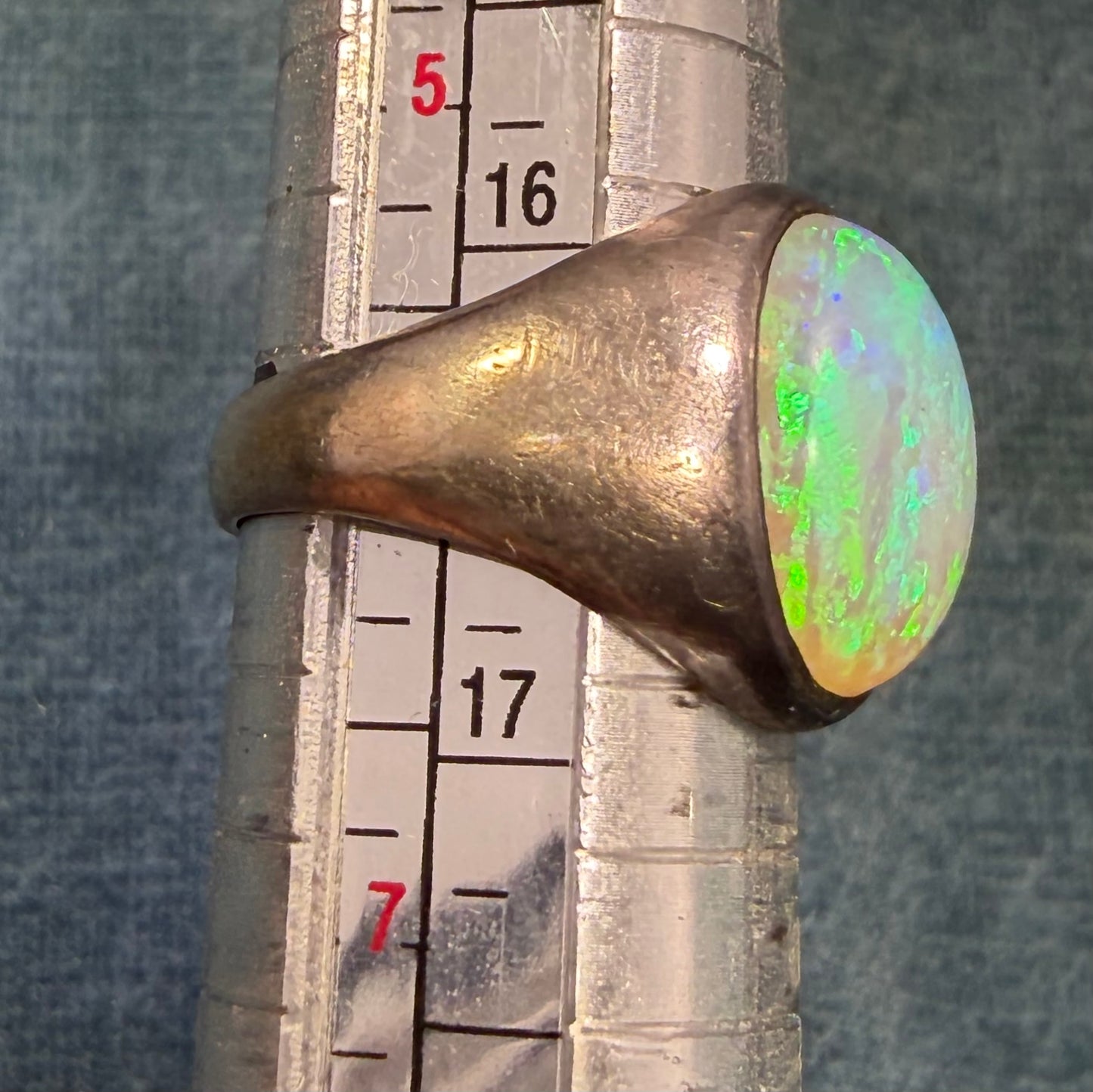 Australian Jelly Opal Signet Ring. 15mm + 5g  *Video*