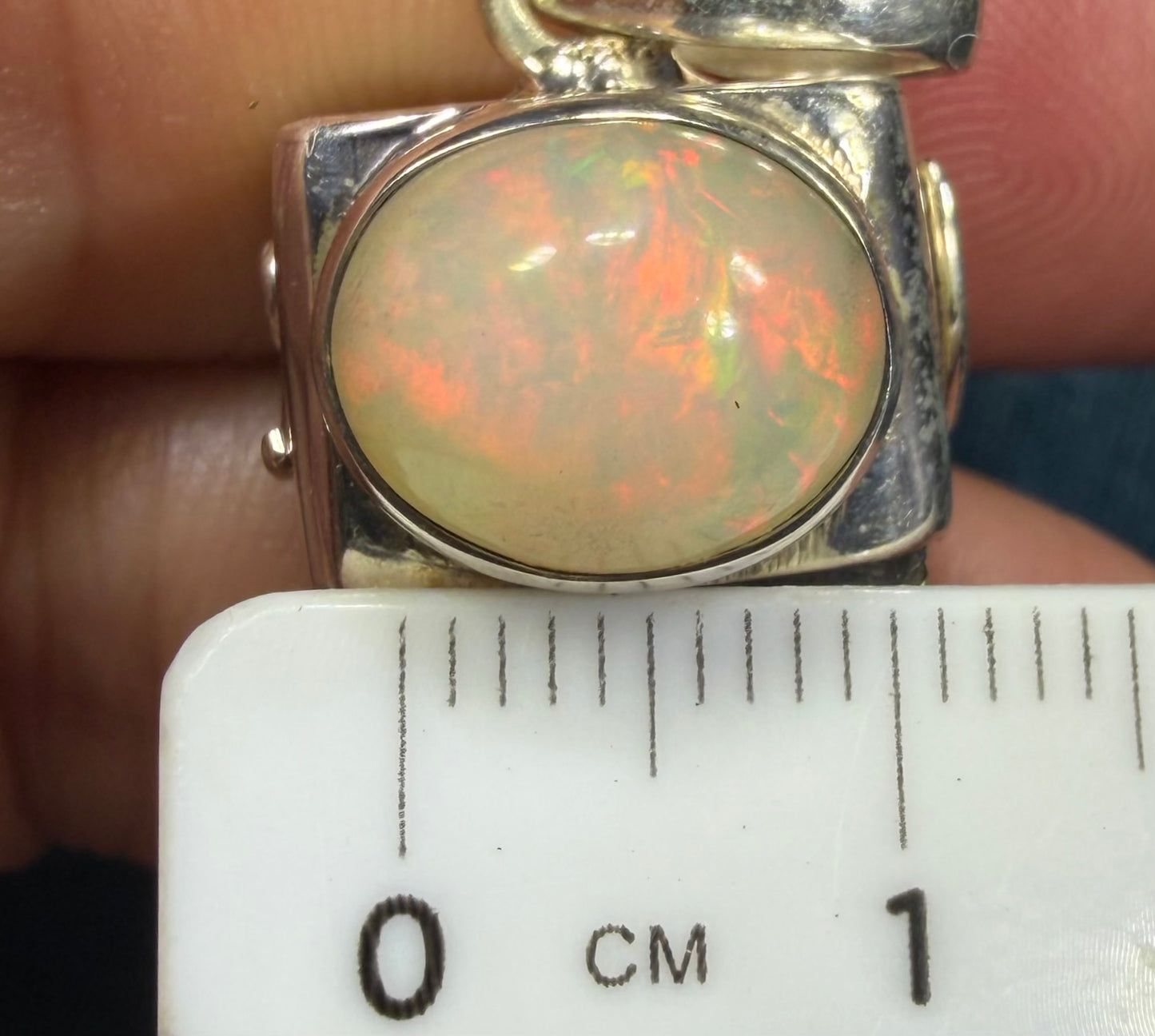 Ethiopian Welo Opal + Australian Black Opal 925 Pendant. 2" + 17g *Video*