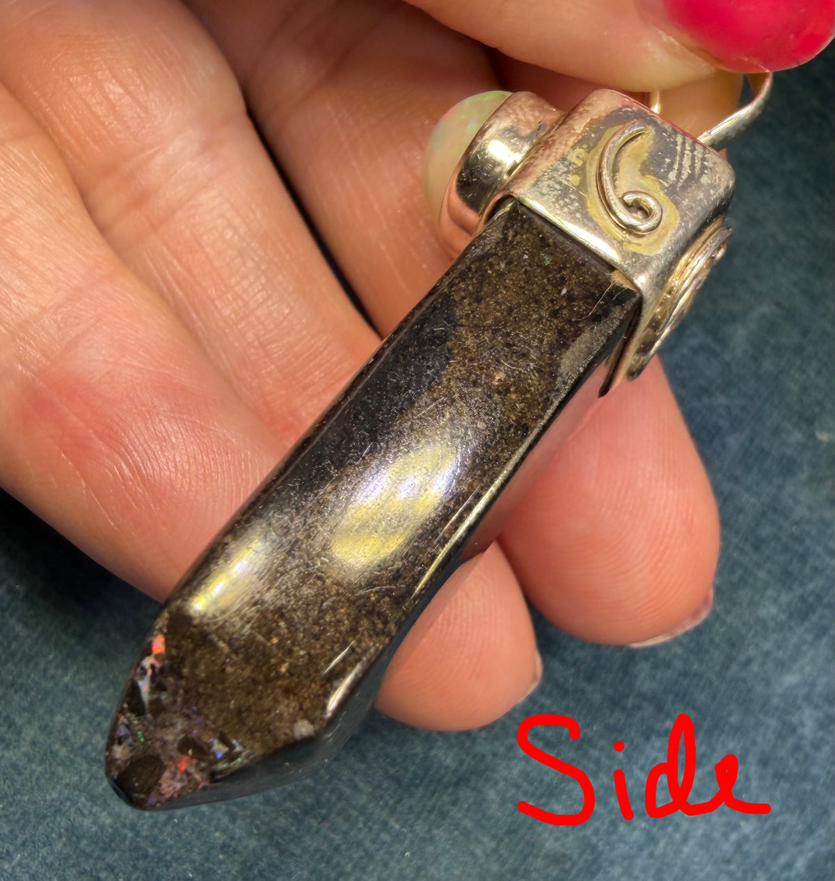 Ethiopian Welo Opal + Australian Black Opal 925 Pendant. 2" + 17g *Video*