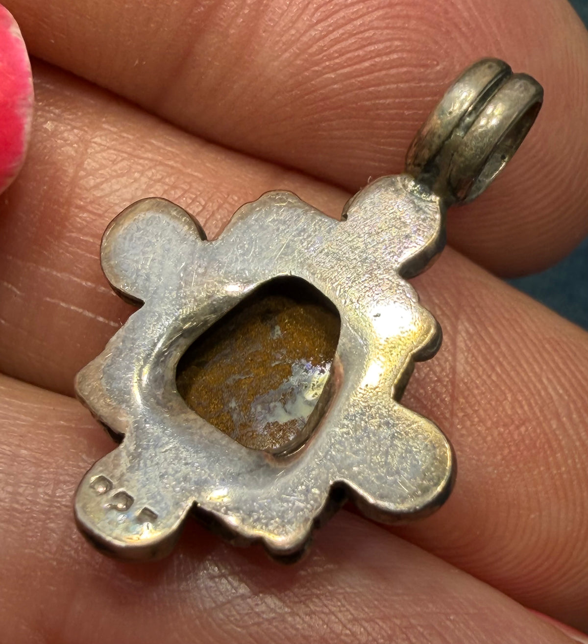Australian Purple Boulder Opal Pendant in 925 w Bali Beads *Video*