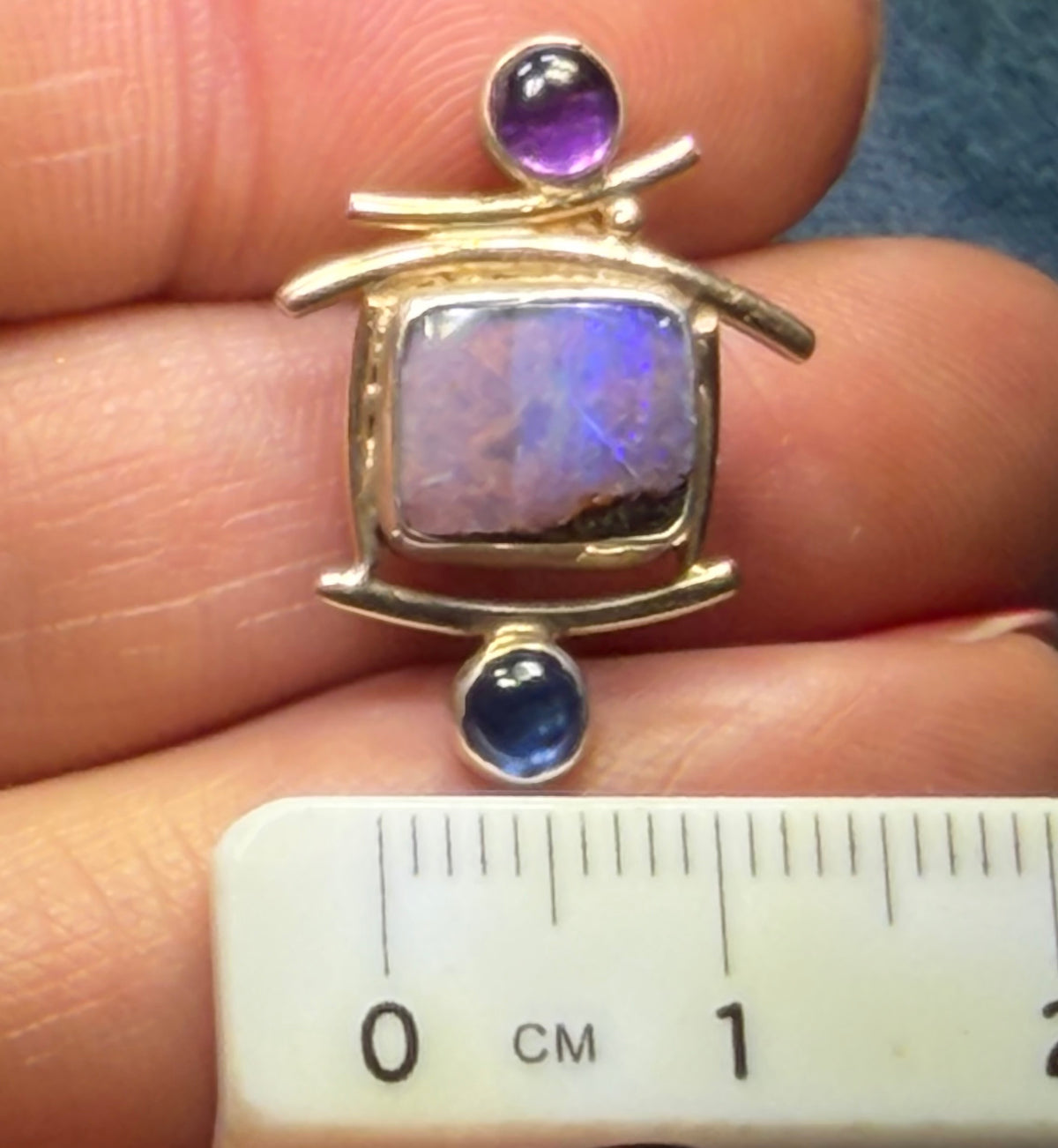 14k Gold + Silver Australian Boulder Opal, Topaz + Amethyst Earrings *Video*