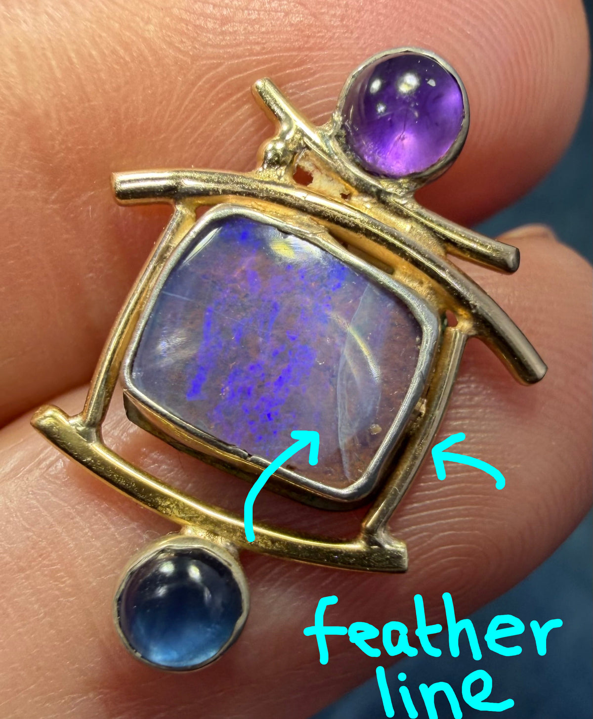 14k Gold + Silver Australian Boulder Opal, Topaz + Amethyst Earrings *Video*