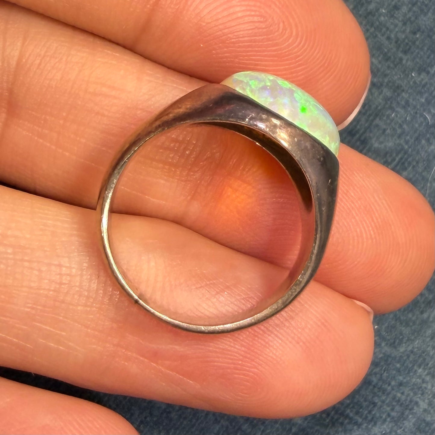 Australian Jelly Opal Signet Ring. 15mm + 5g  *Video*
