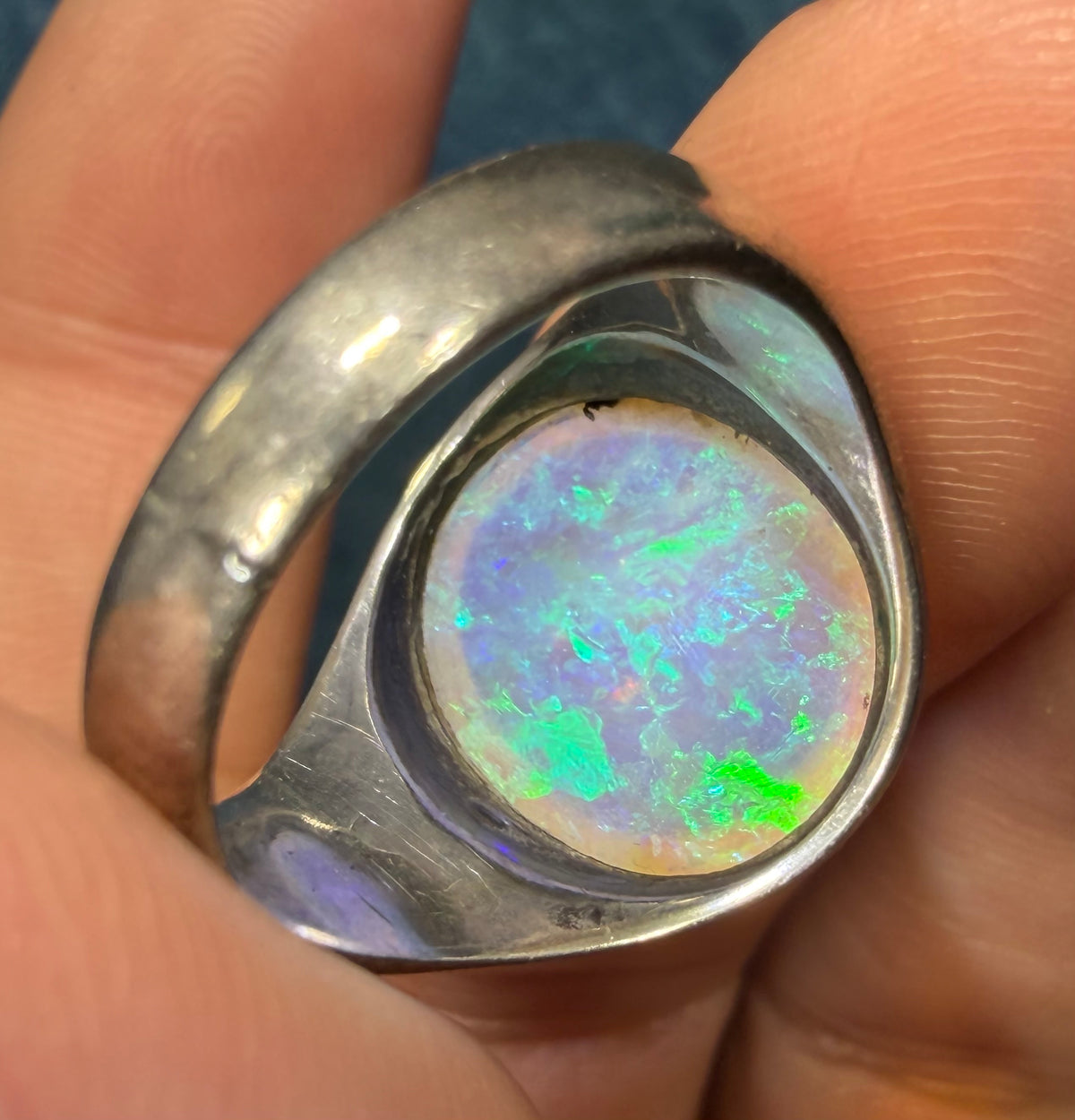Australian Jelly Opal Signet Ring. 15mm + 5g  *Video*