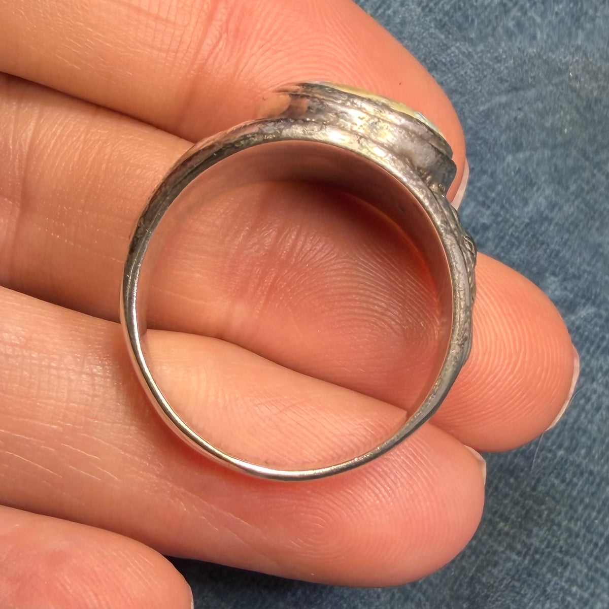 Australian Boulder Opal Silver Dragon Signet Ring. 3/4" + 10g  *Video*