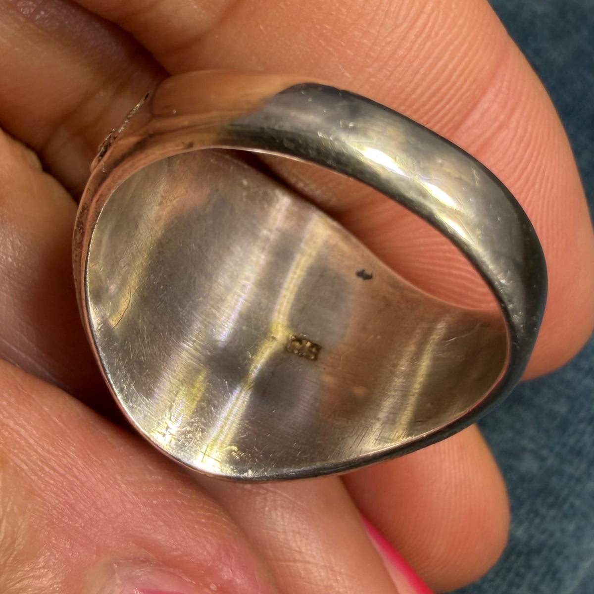Australian Boulder Opal Silver Dragon Signet Ring. 3/4" + 10g  *Video*
