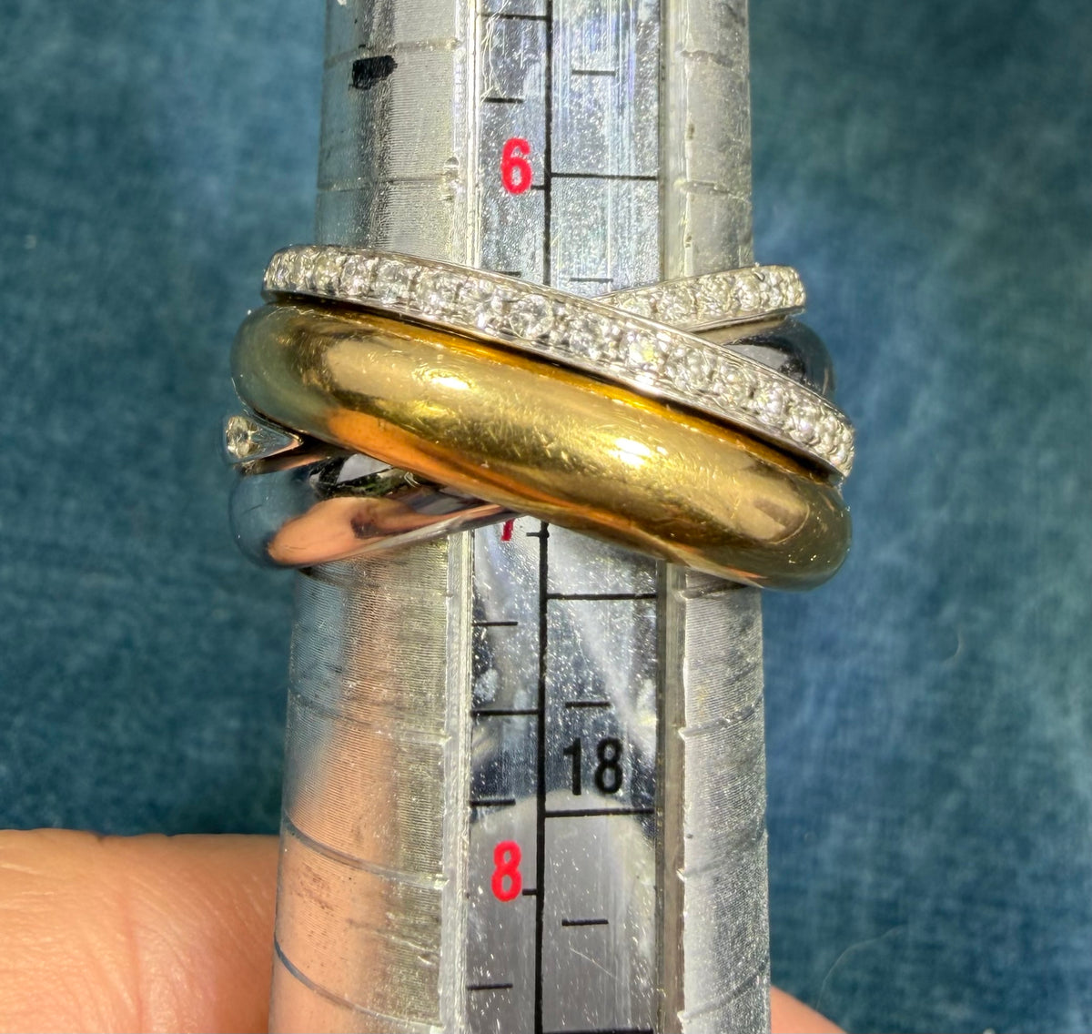 25% Over Scrap! 18k Gold Highway Criss-Cross Diamond Ring. Appraisal. 13g Video