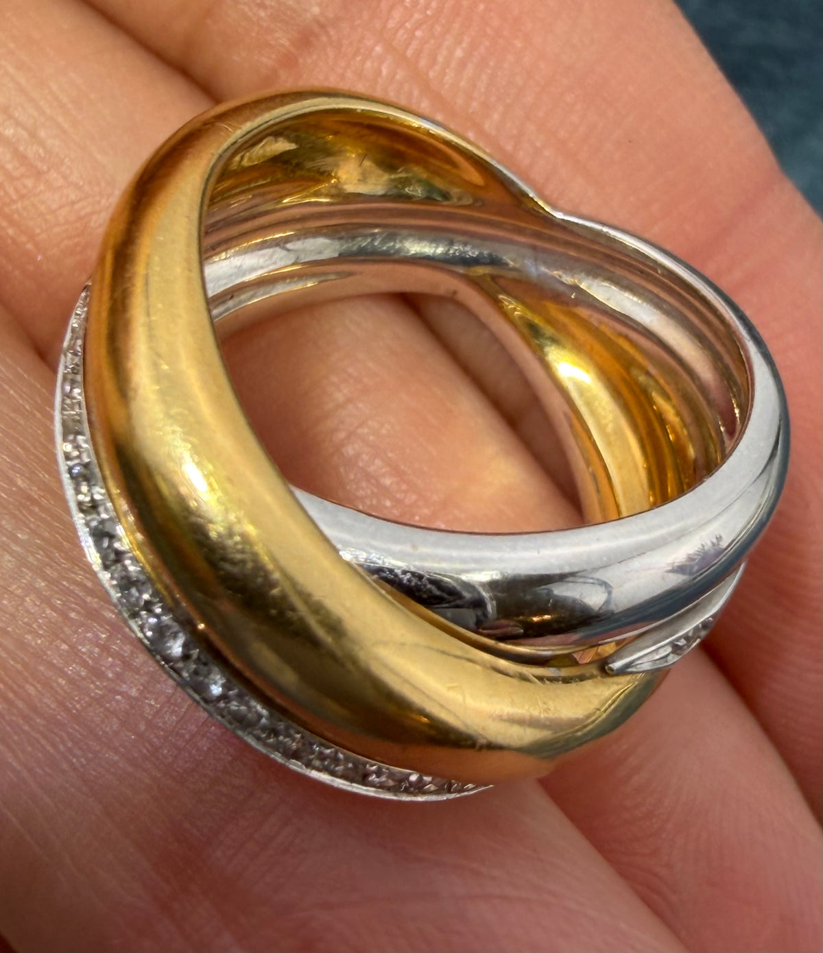 25% Over Scrap! 18k Gold Highway Criss-Cross Diamond Ring. Appraisal. 13g Video