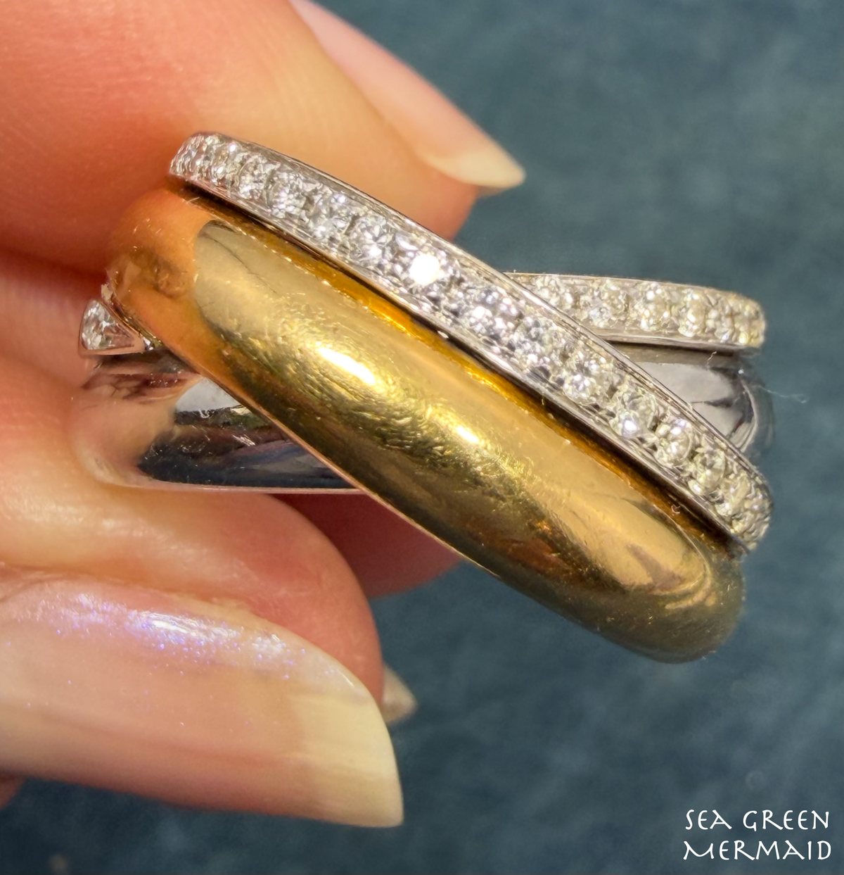25% Over Scrap! 18k Gold Highway Criss-Cross Diamond Ring. Appraisal. 13g Video