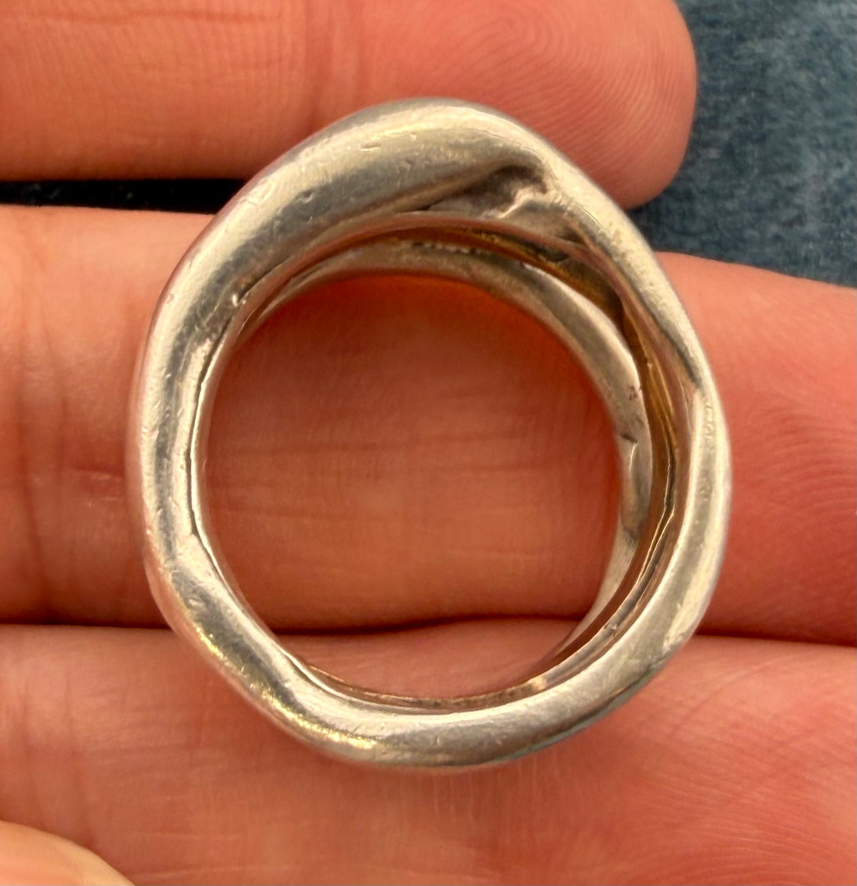 14k Yellow Gold + 925 Silver Wide 3 Band Stacked Ring. 13mm + 14g  *Video*