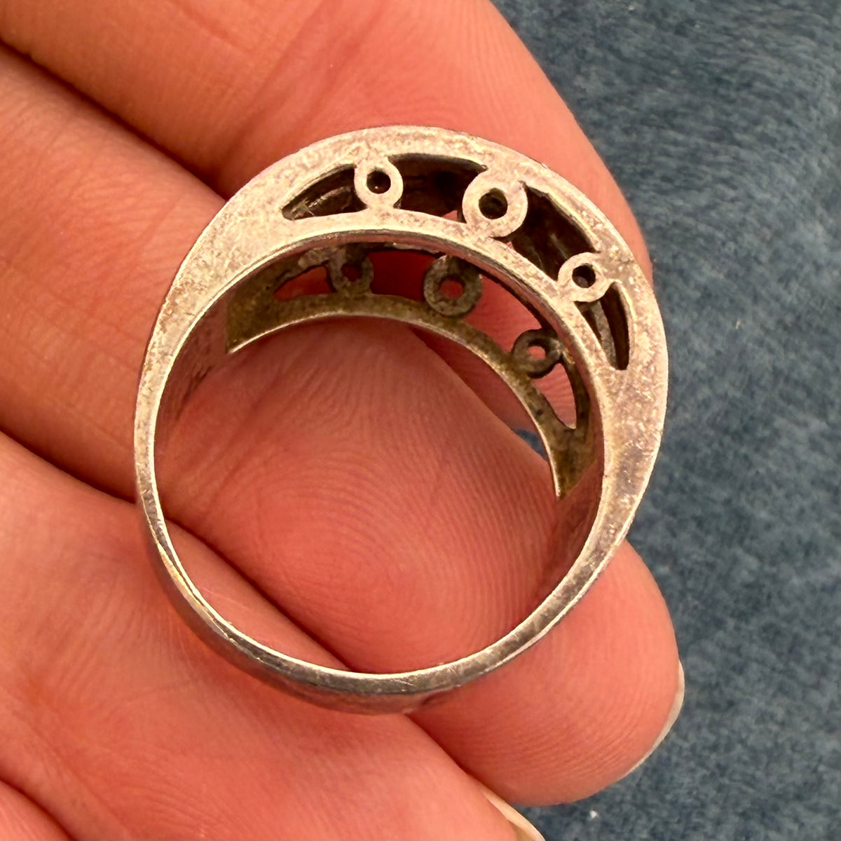14k Yellow Gold + Sterling Silver Cut-Out Rising Sun Sunburst Ring