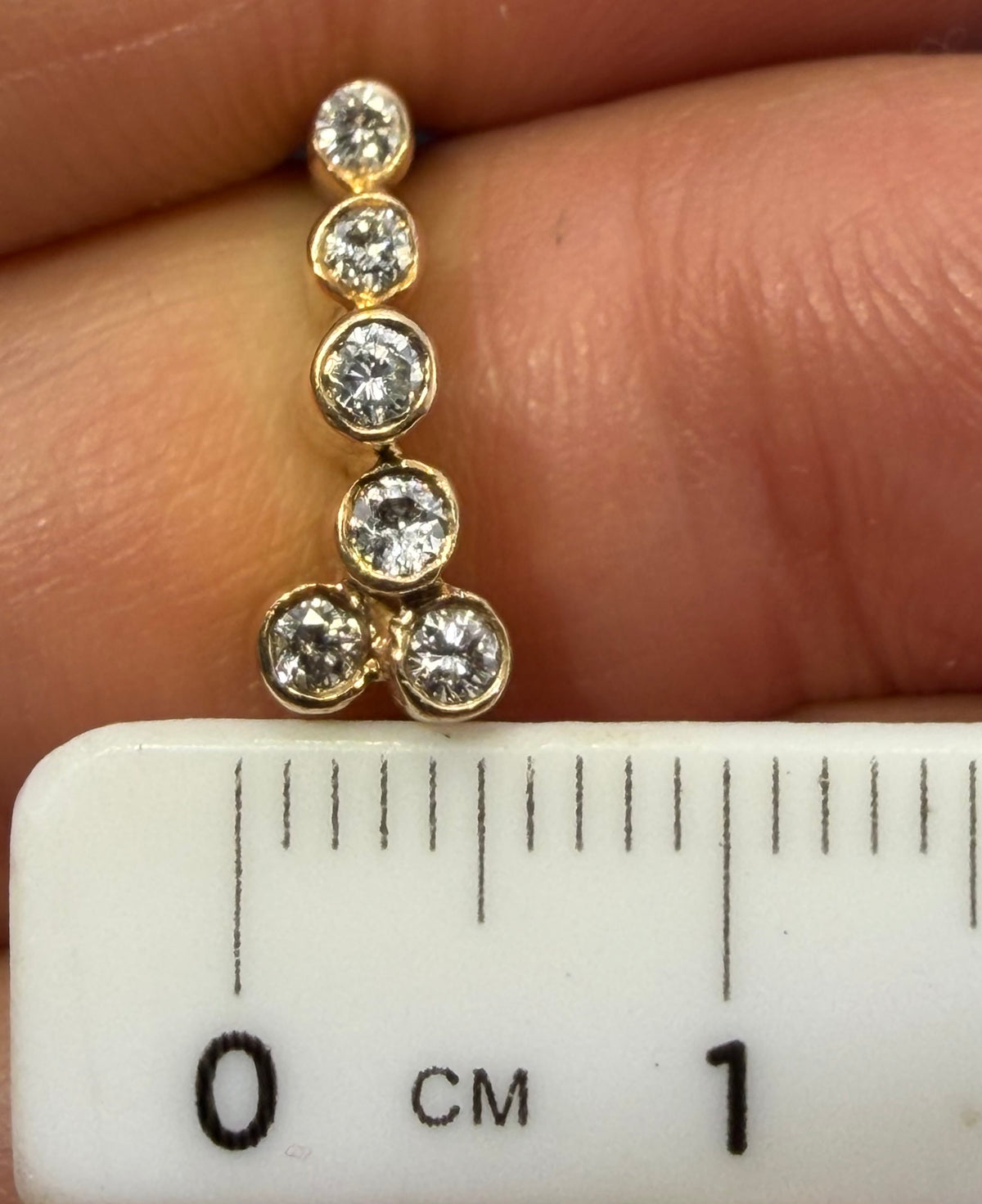 14k Yellow Gold Diamond BUBBLES Ring. MCM 50s Modernist