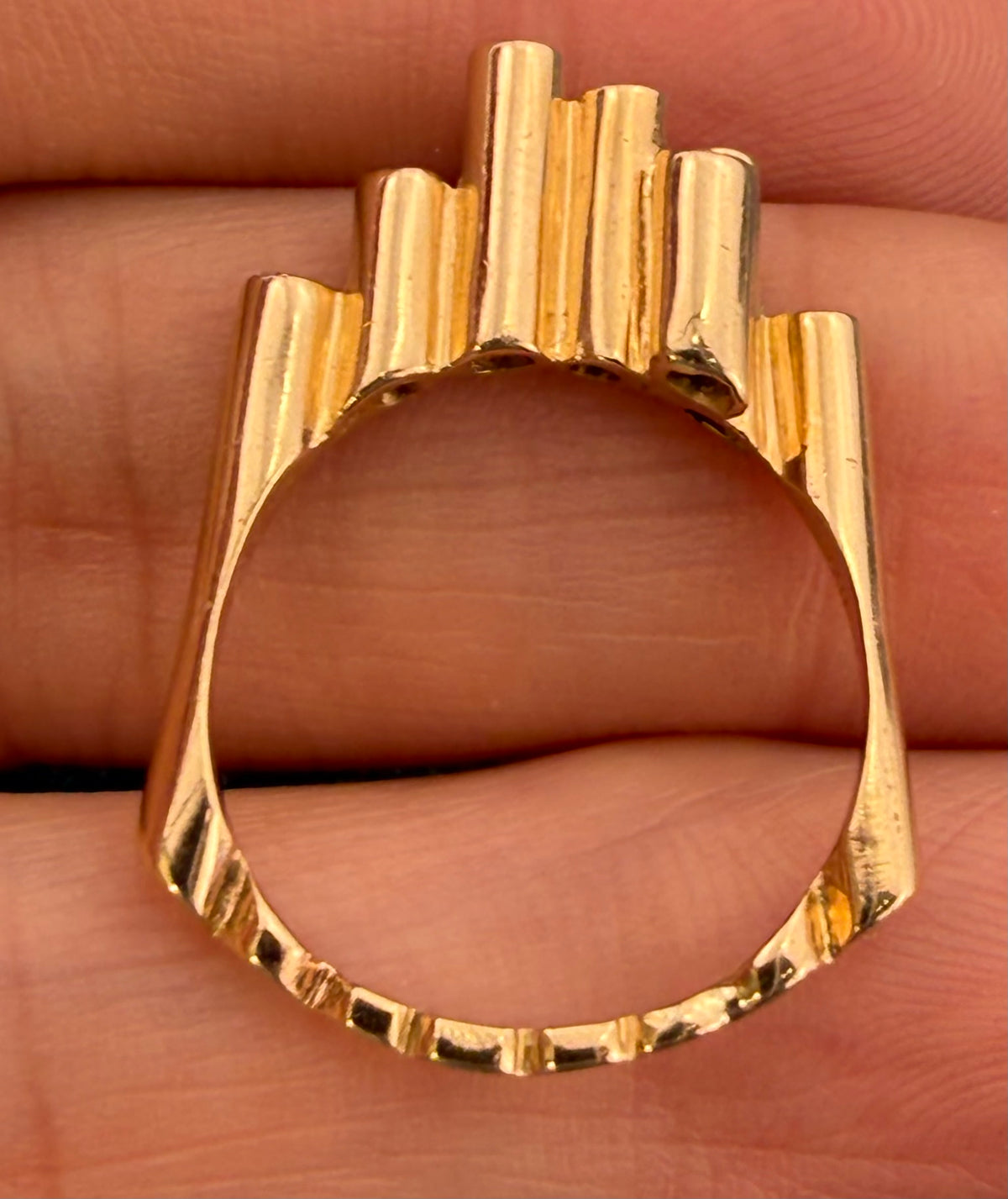 14k Yellow Gold Diamond BUBBLES Ring. MCM 50s Modernist