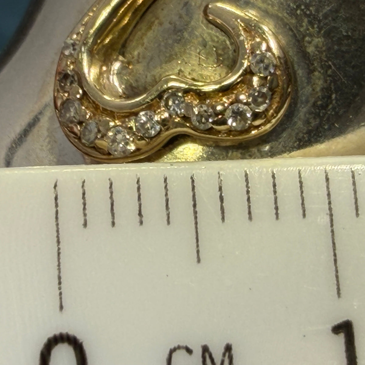 14k Yellow Gold + Diamond Heart on Wide 925 Silver Ring *Video*