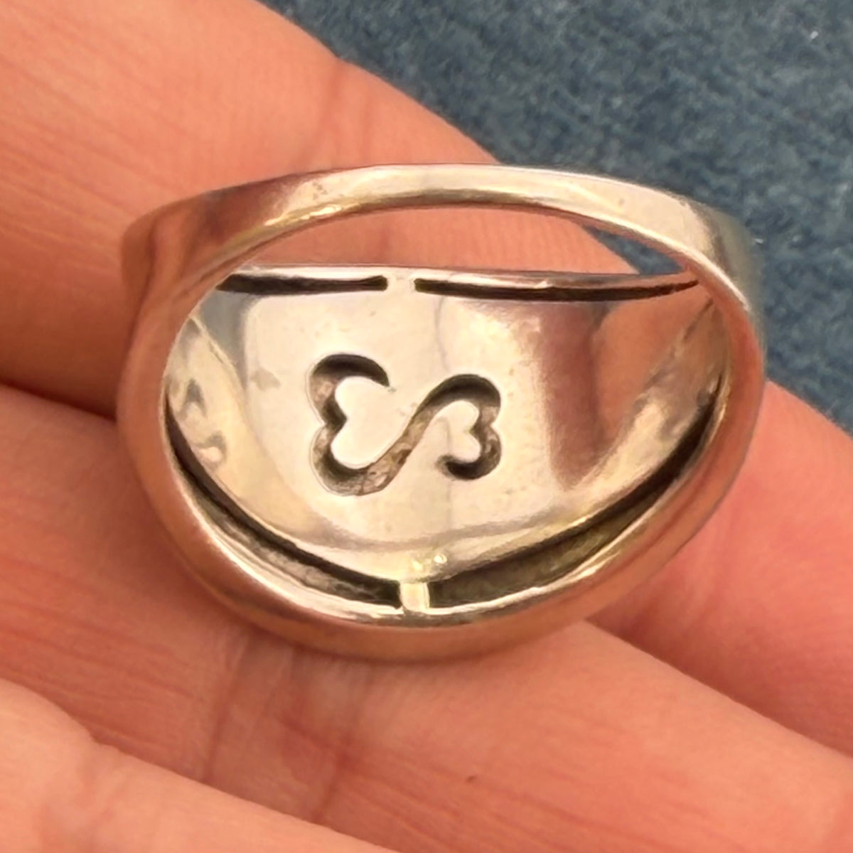 14k Yellow Gold + Diamond Heart on Wide 925 Silver Ring *Video*