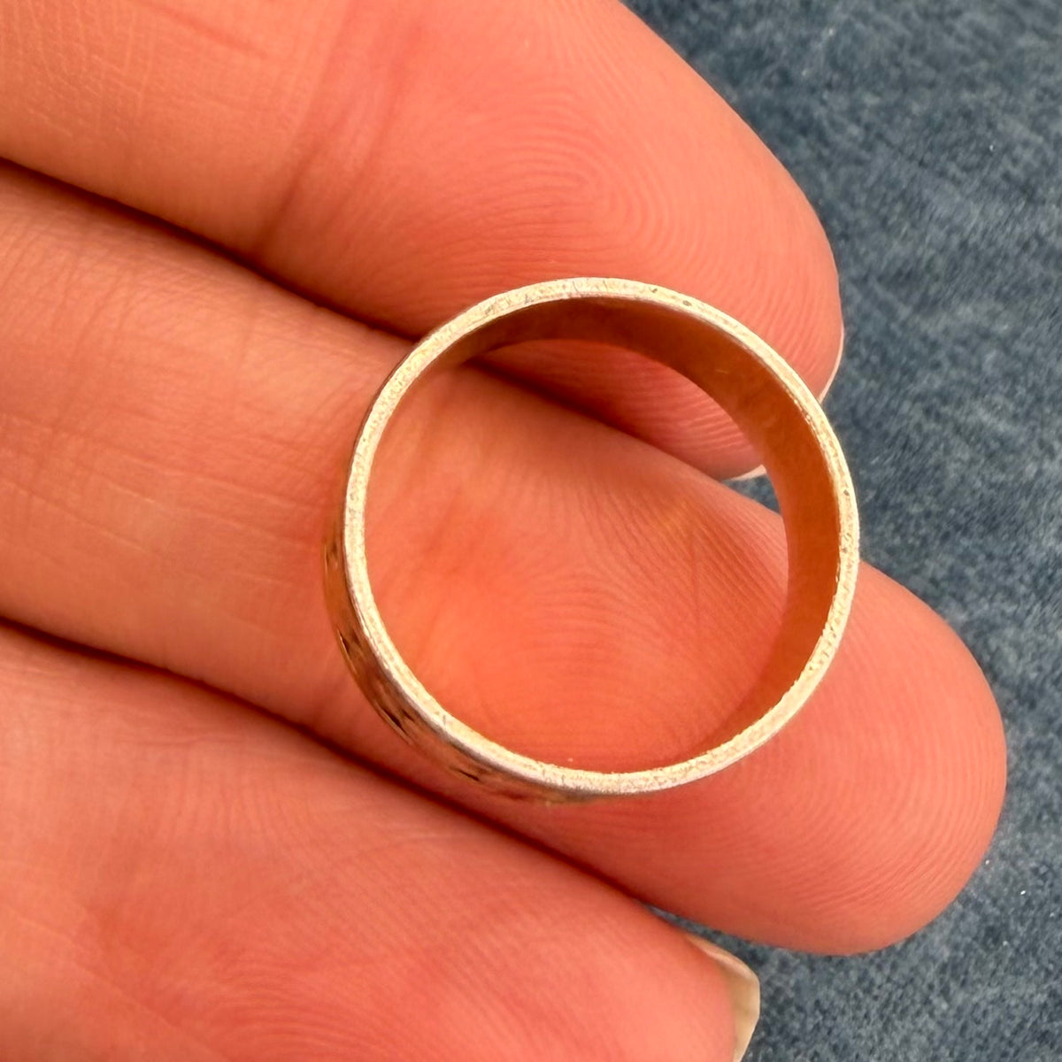 14k Yellow Gold & 925 Hearts Eternity Ring. Wide Eternity Band
