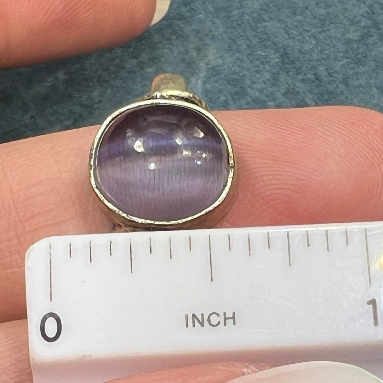 Lavender Cats Eye Cabochon Stone Ring in Silver *Video*