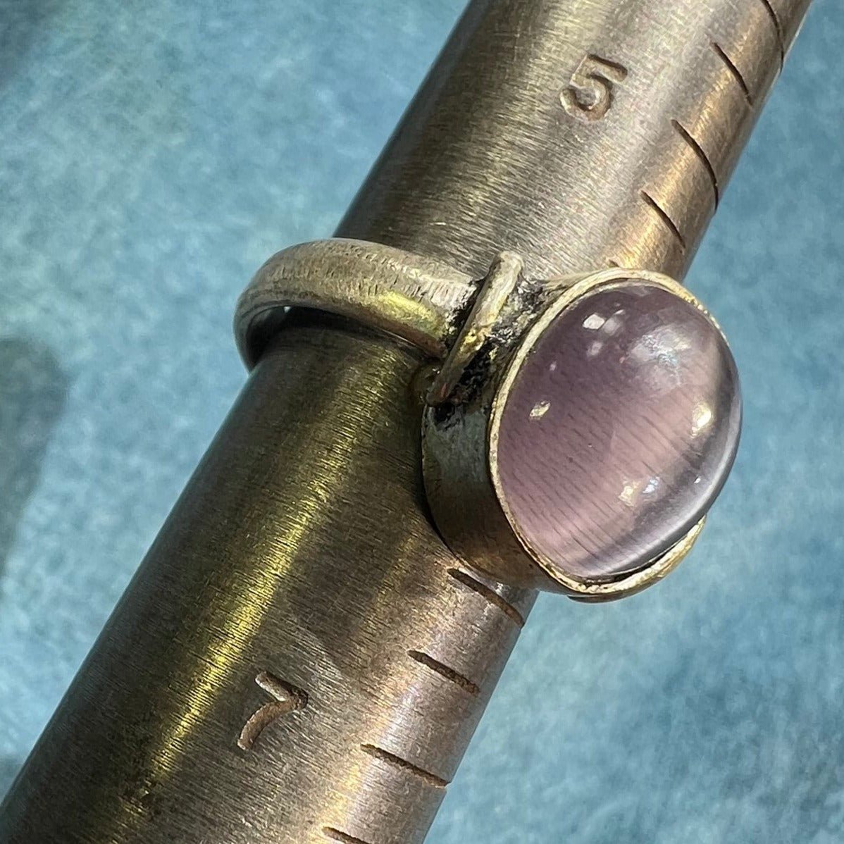 Lavender Cats Eye Cabochon Stone Ring in Silver *Video*