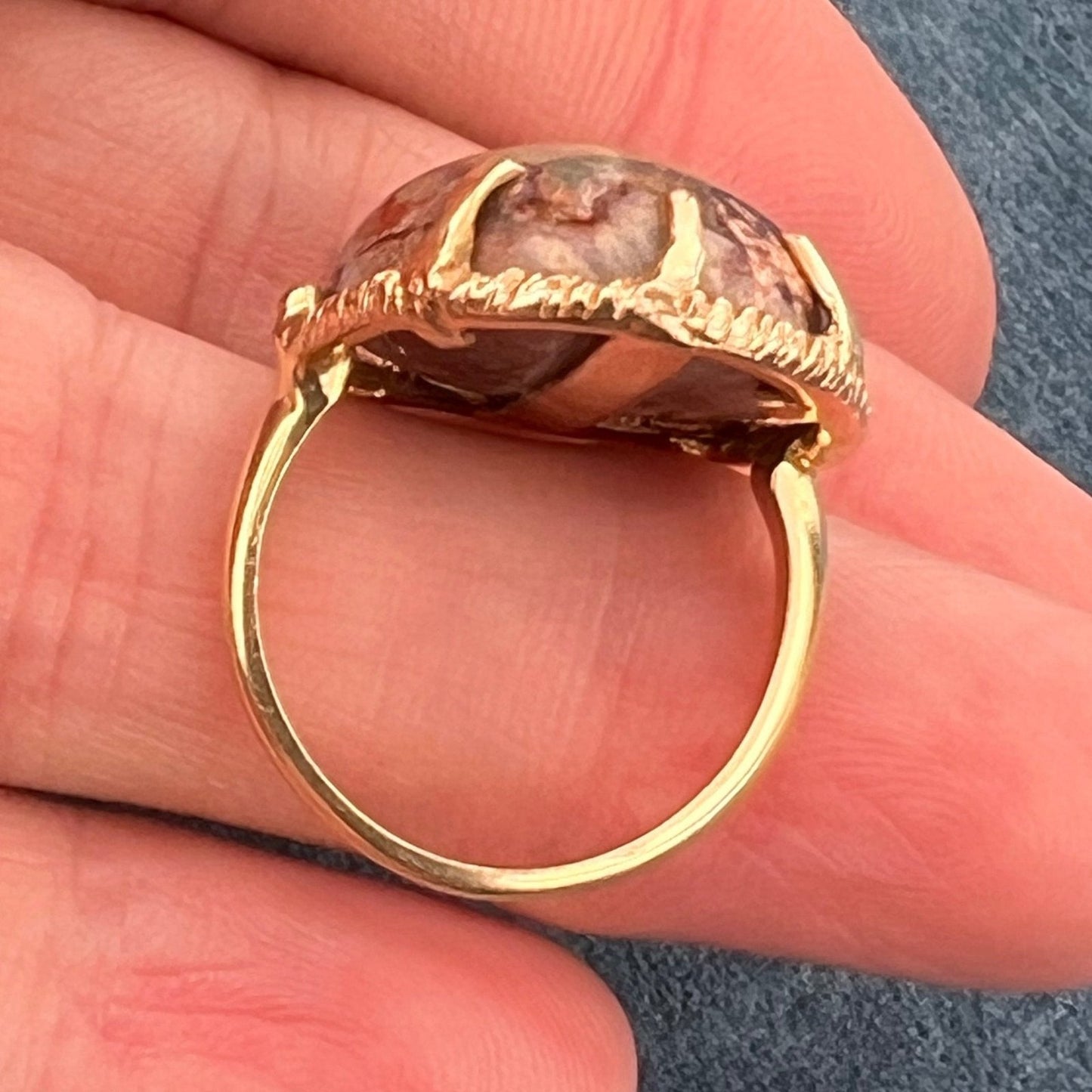 Mexican Cantera Boulder Fire Opal Ring in Silver. 1" + 7.5g *Video*