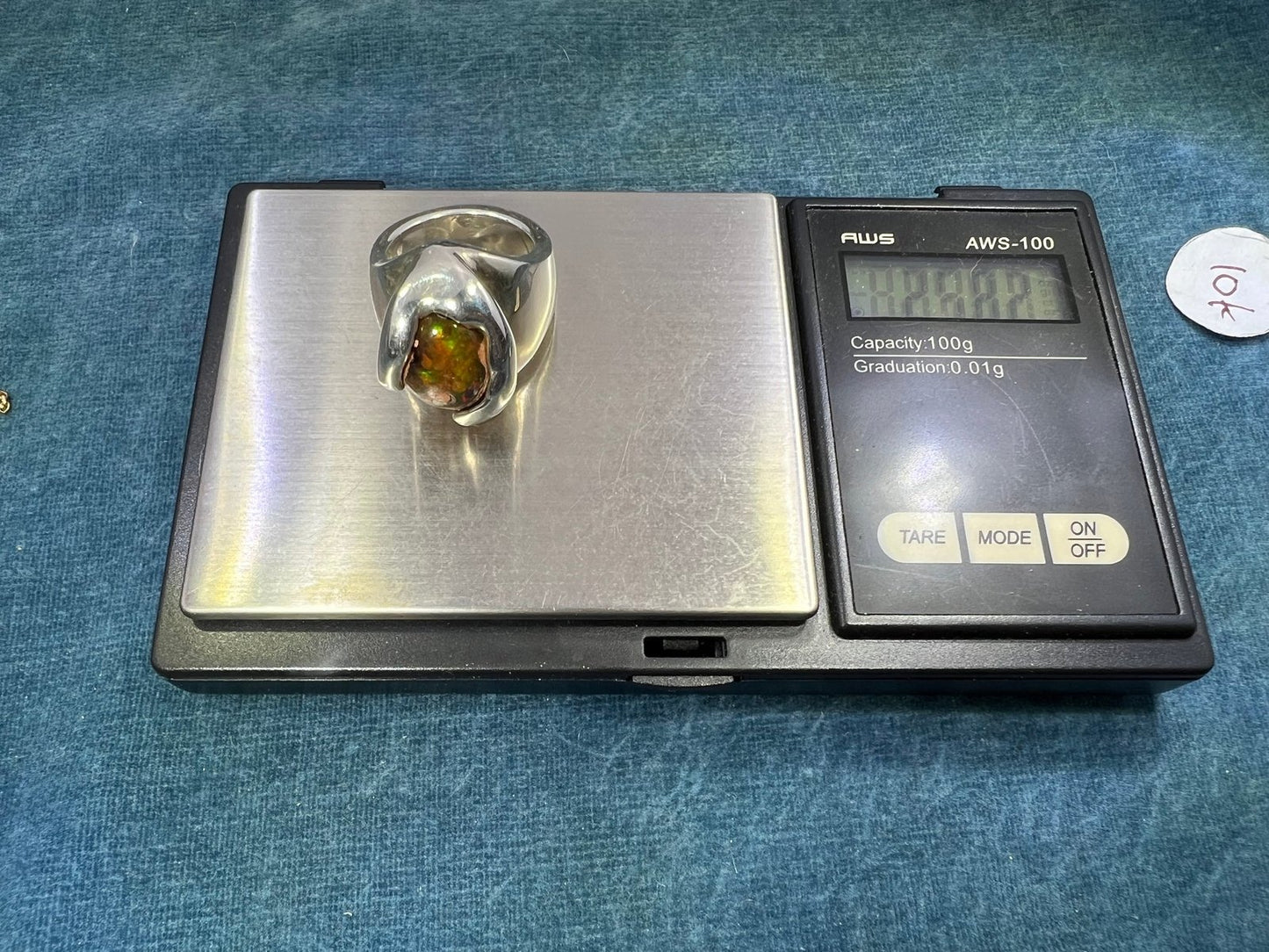 Mexican Fire Jelly Opal 925 Sterling Silver Chunky Ring. 3/4" + 25g *Video*