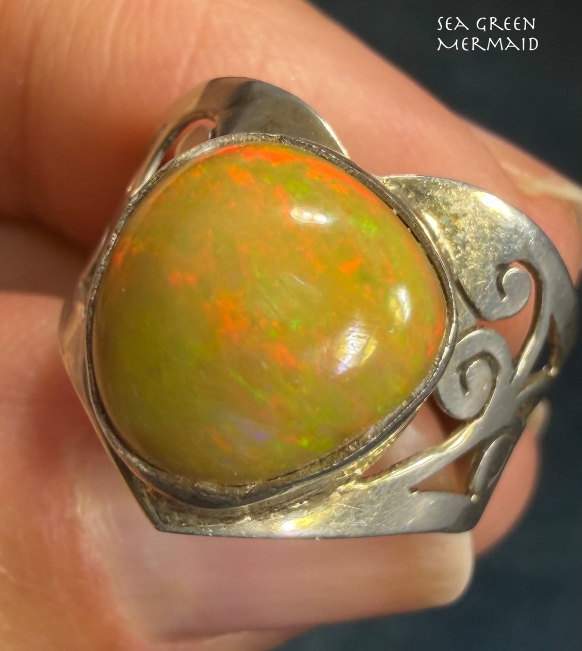 Mexican Fire Opal in Artisan Sterling Silver *Video*