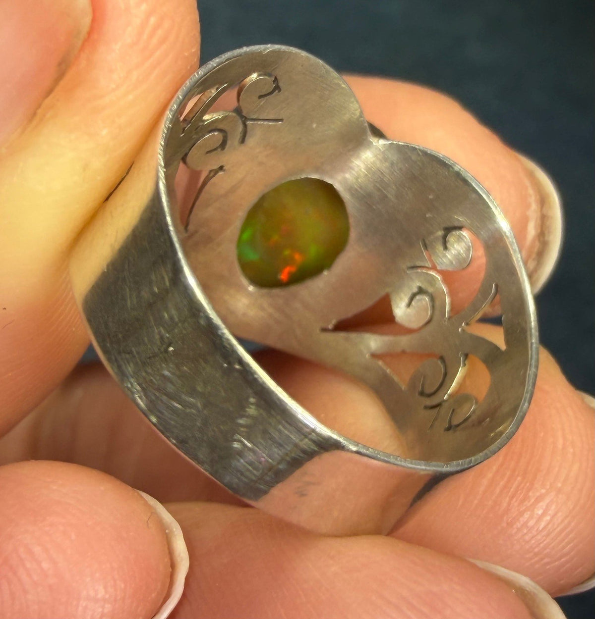 Mexican Fire Opal in Artisan Sterling Silver *Video*