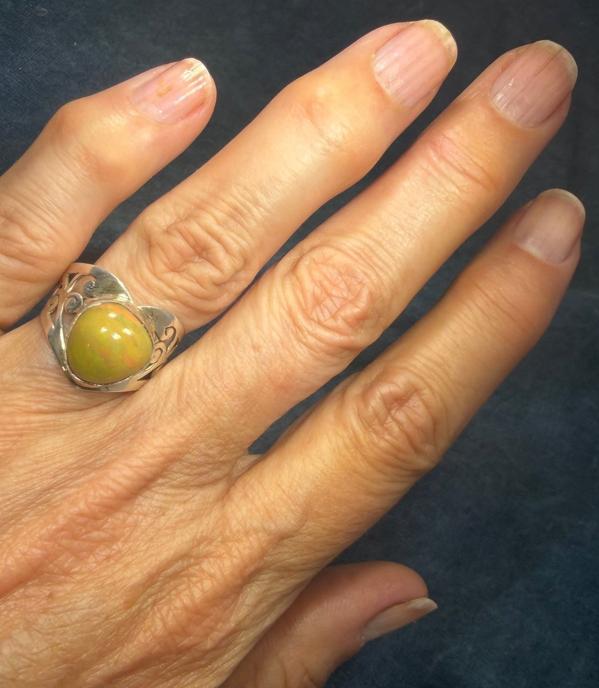 Mexican Fire Opal in Artisan Sterling Silver *Video*
