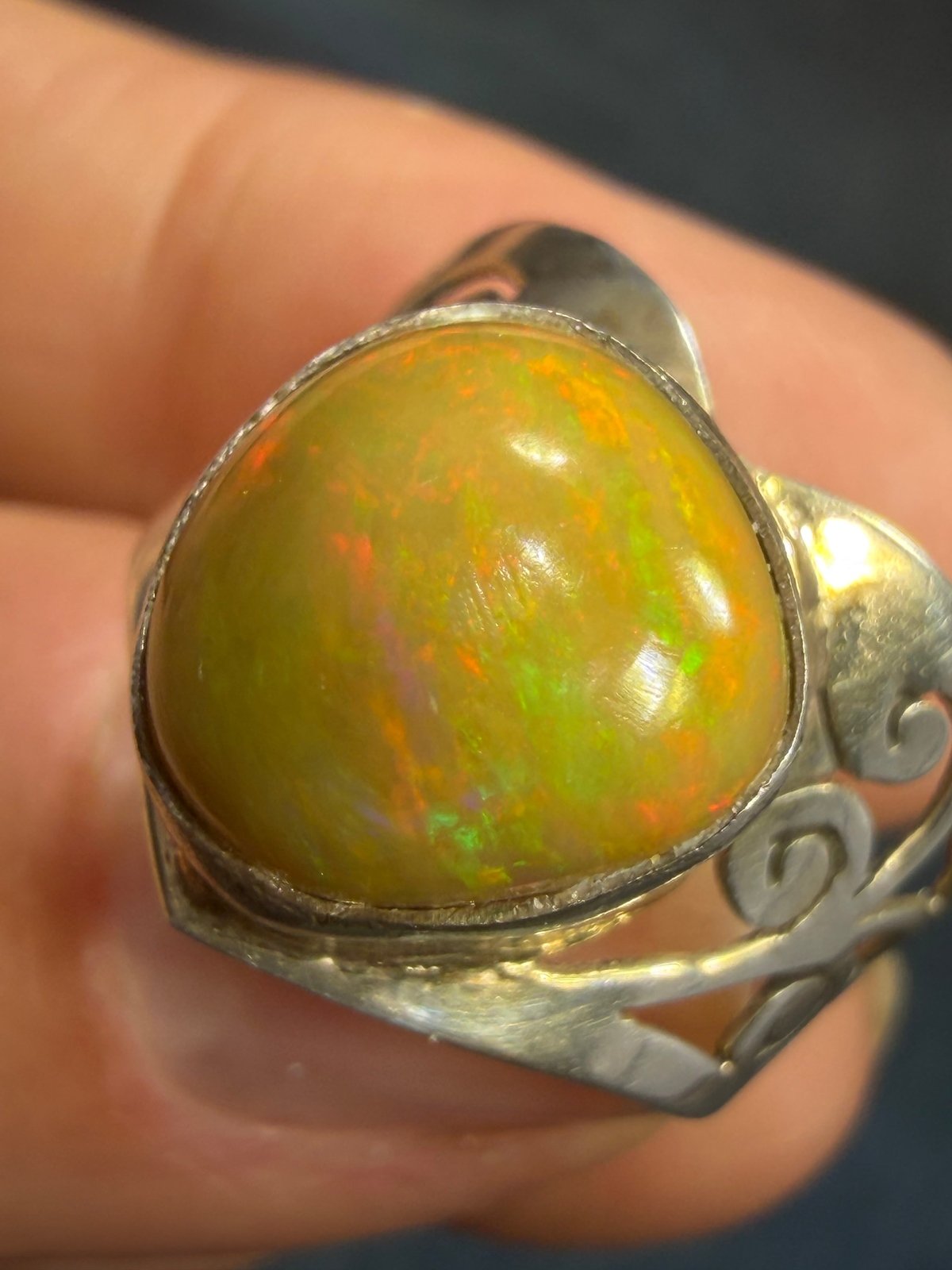Mexican Fire Opal in Artisan Sterling Silver *Video*