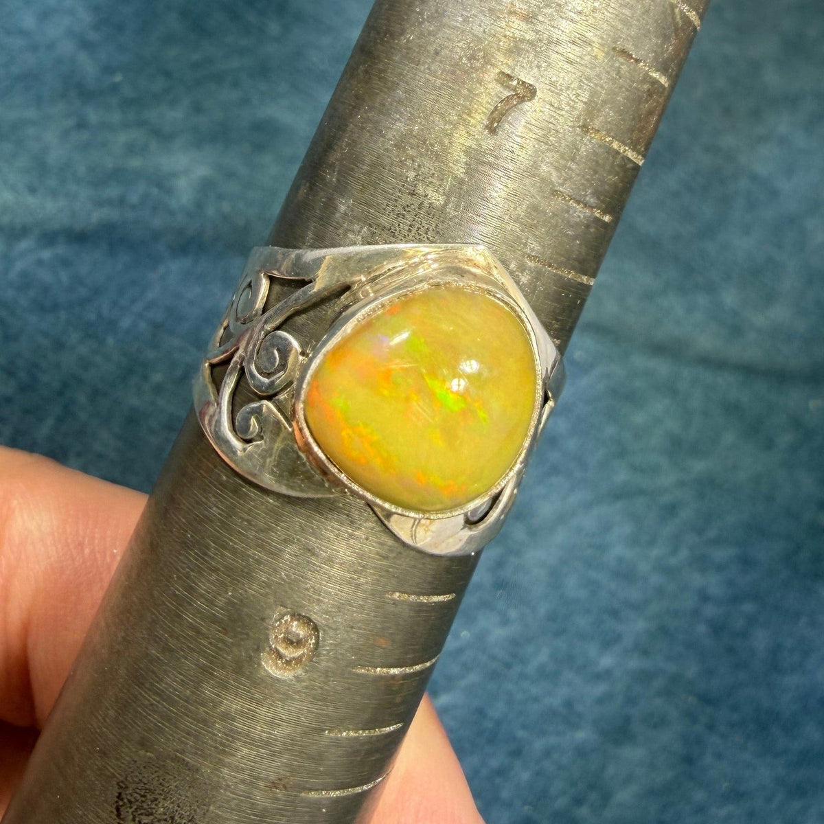 Mexican Fire Opal in Artisan Sterling Silver *Video*
