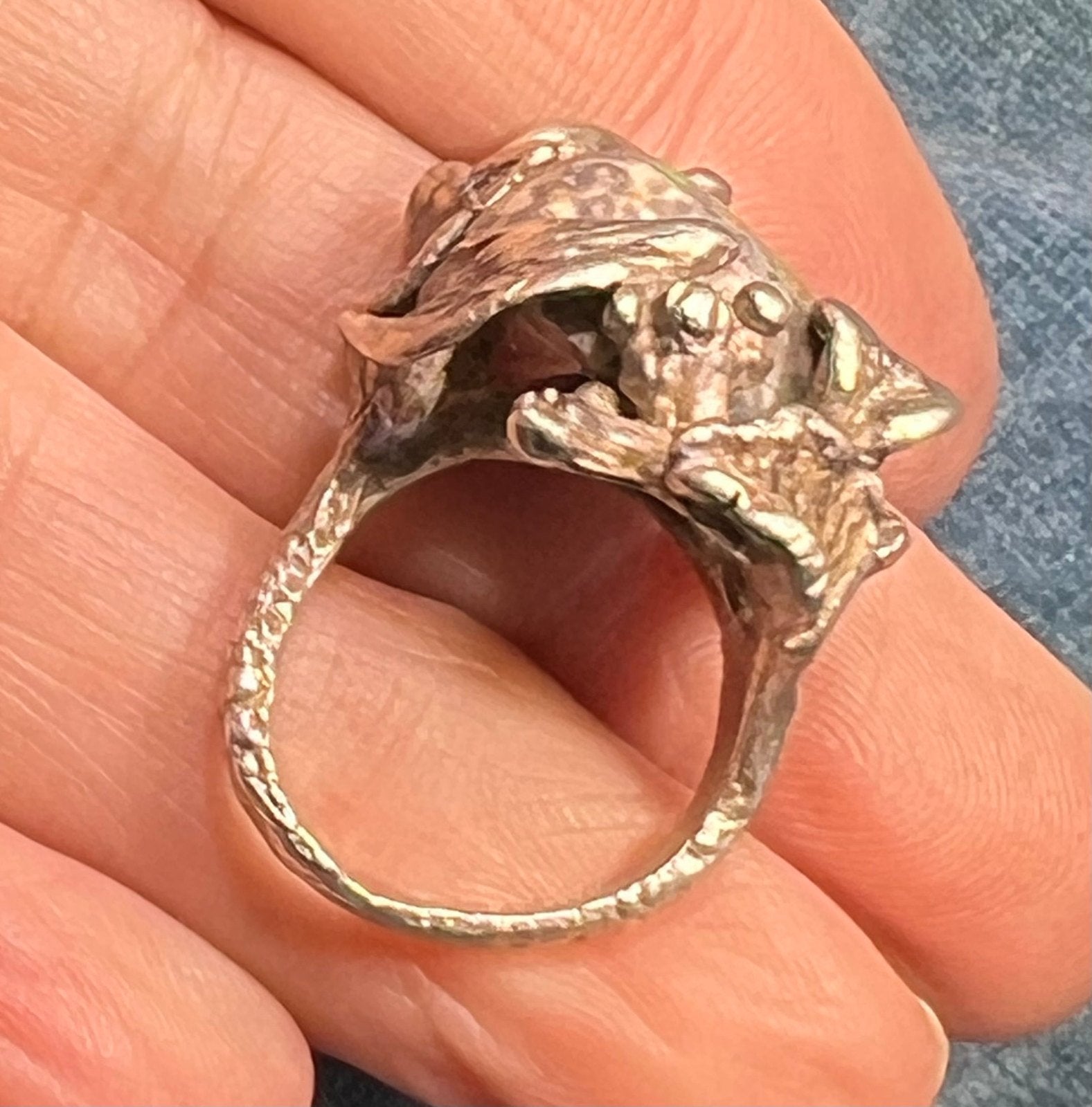 Mexican Jelly Boulder Opal Artisan Forest 925 Ring. 0.8" Wide *Video*