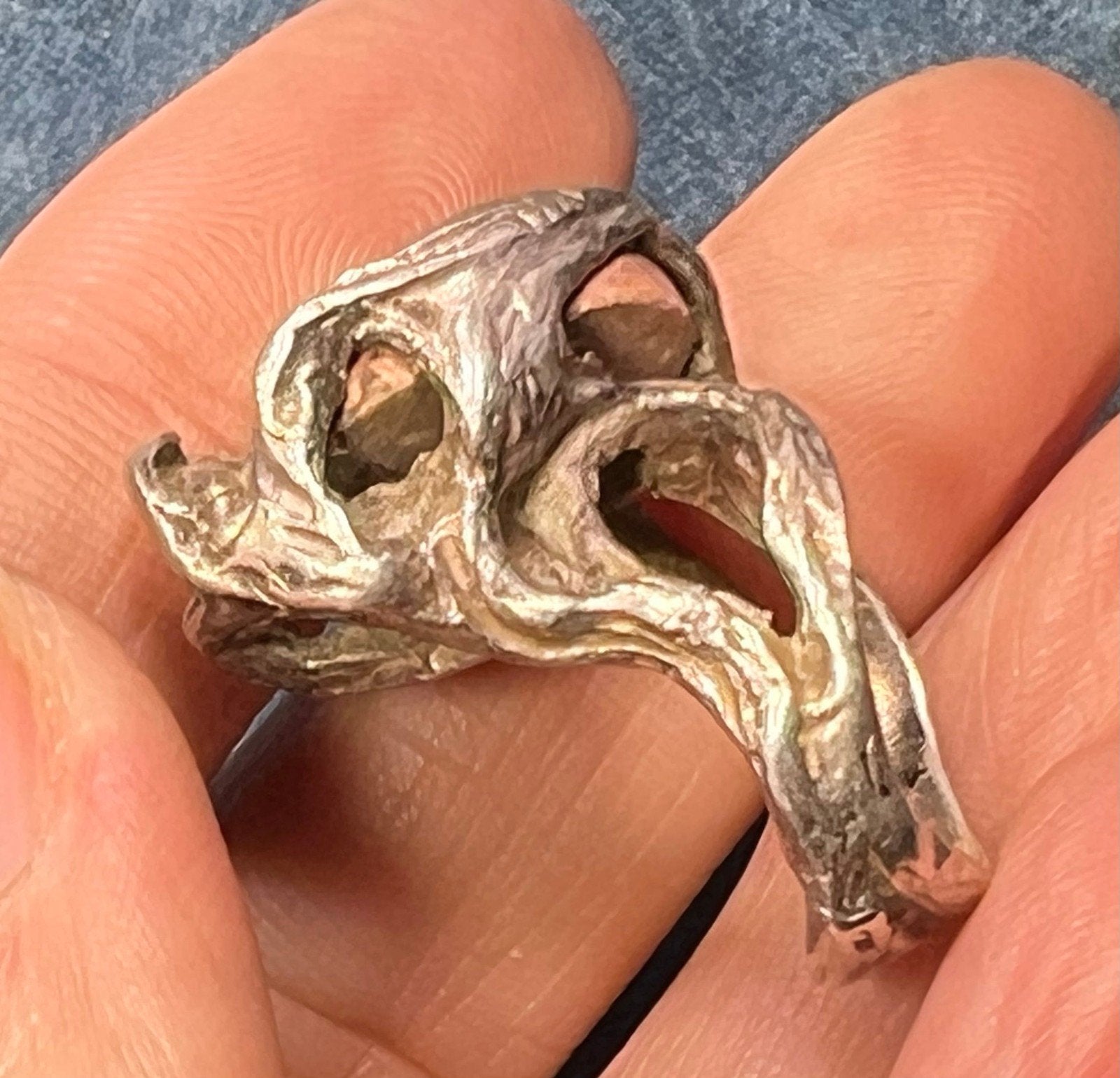 Mexican Jelly Boulder Opal Artisan Silver Ring. 0.9" Wide *Video*