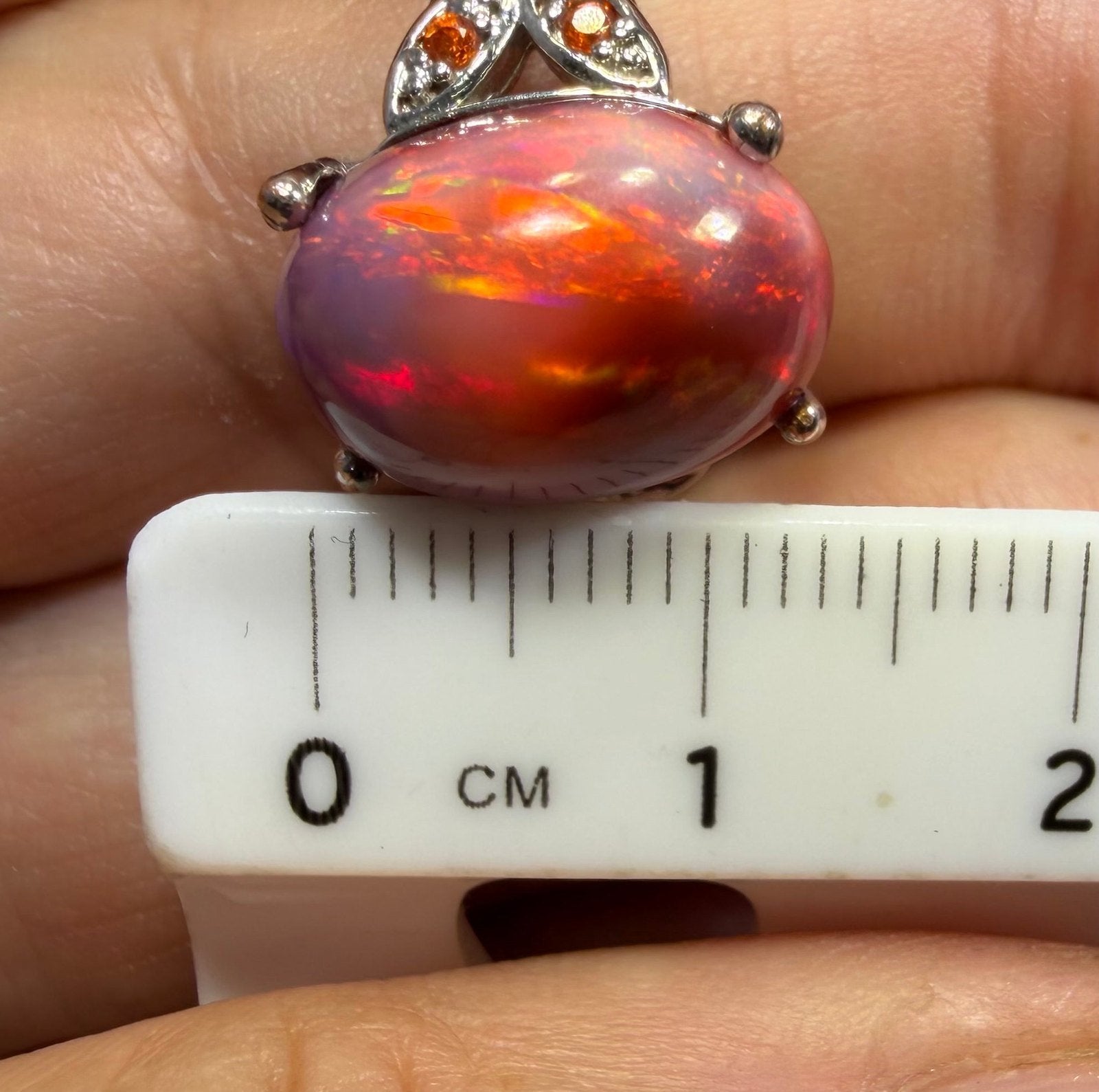Mexican Red Fire Jelly Opal Sterling Silver Ring. Dragons Egg *Video*