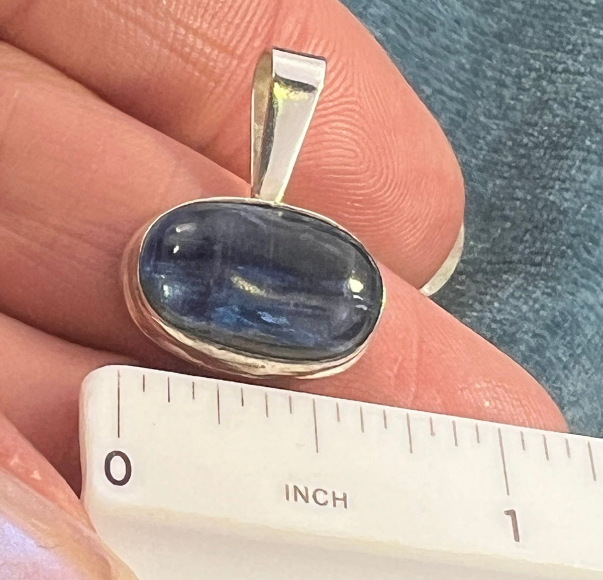 Natural Blue Sapphire Pendant in 925 Silver Bezel *Video*