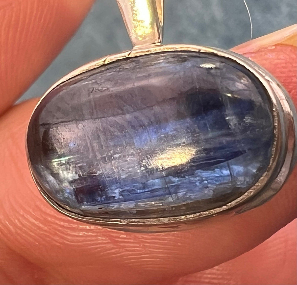 Natural Blue Sapphire Pendant in 925 Silver Bezel *Video*